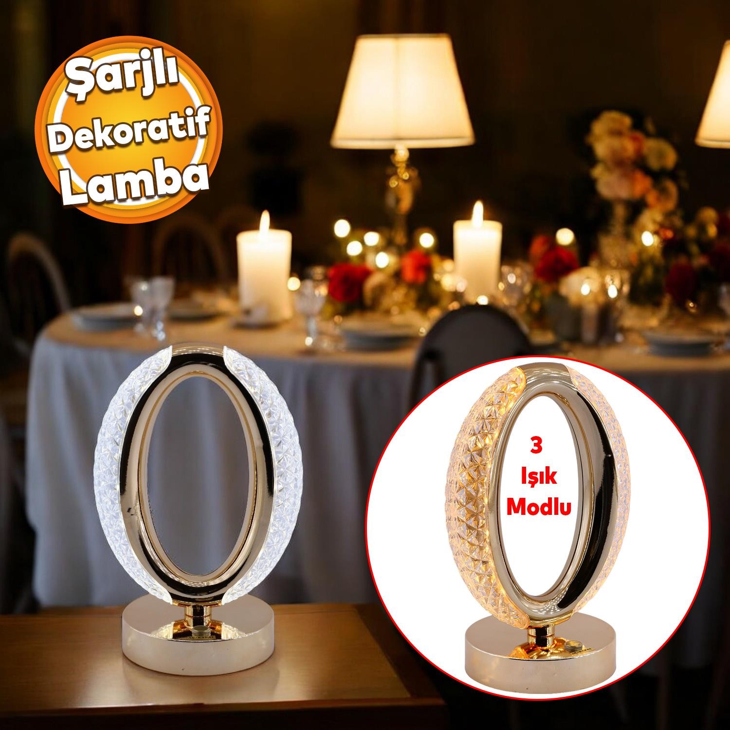 Modern Dekoratif Romantik Süsleme Masa Lambası Ledli Beyaz Sarı Soft Işıldak Şarjlı Masa Gece Lamba