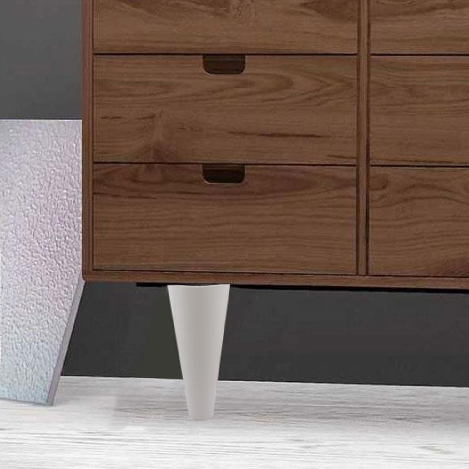 Mobilya Ayağı Konik 12'li Set TV Ünitesi Çekyat Koltuk Kanepe Destek Ayağı 15 cm Beyaz Baza Ayak