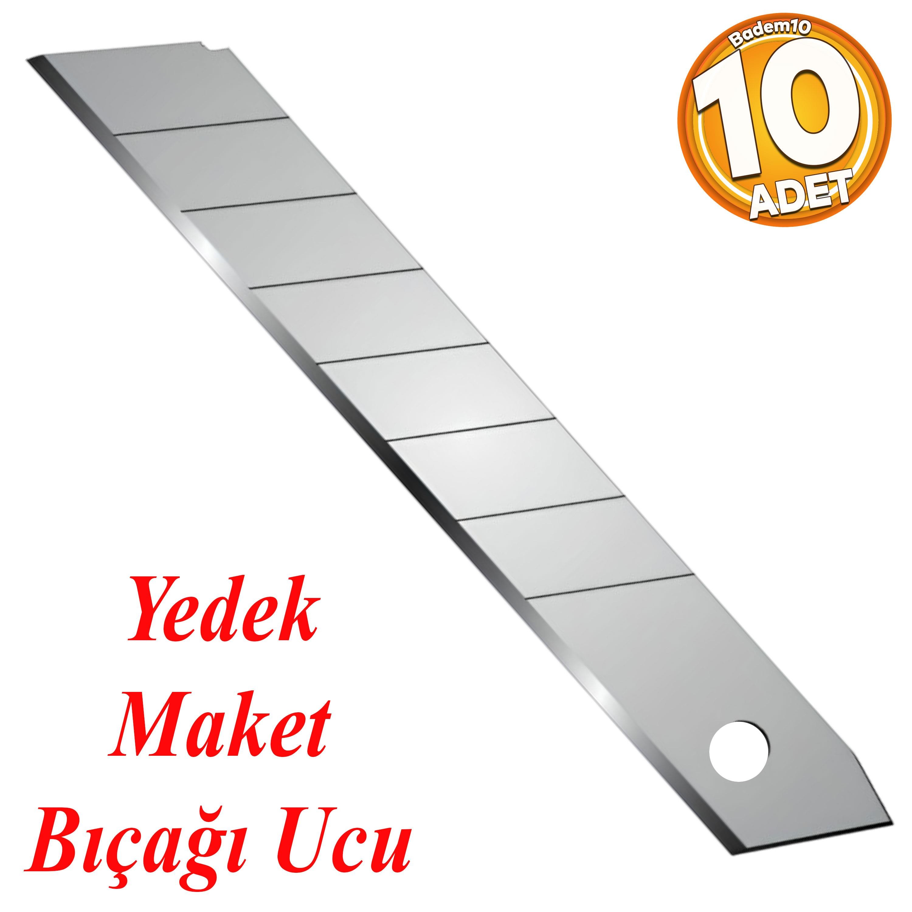 10 Adet Maket Bıçağı Yedeği Ucu Kalın 18 mm Bıçak Ucu Jilet