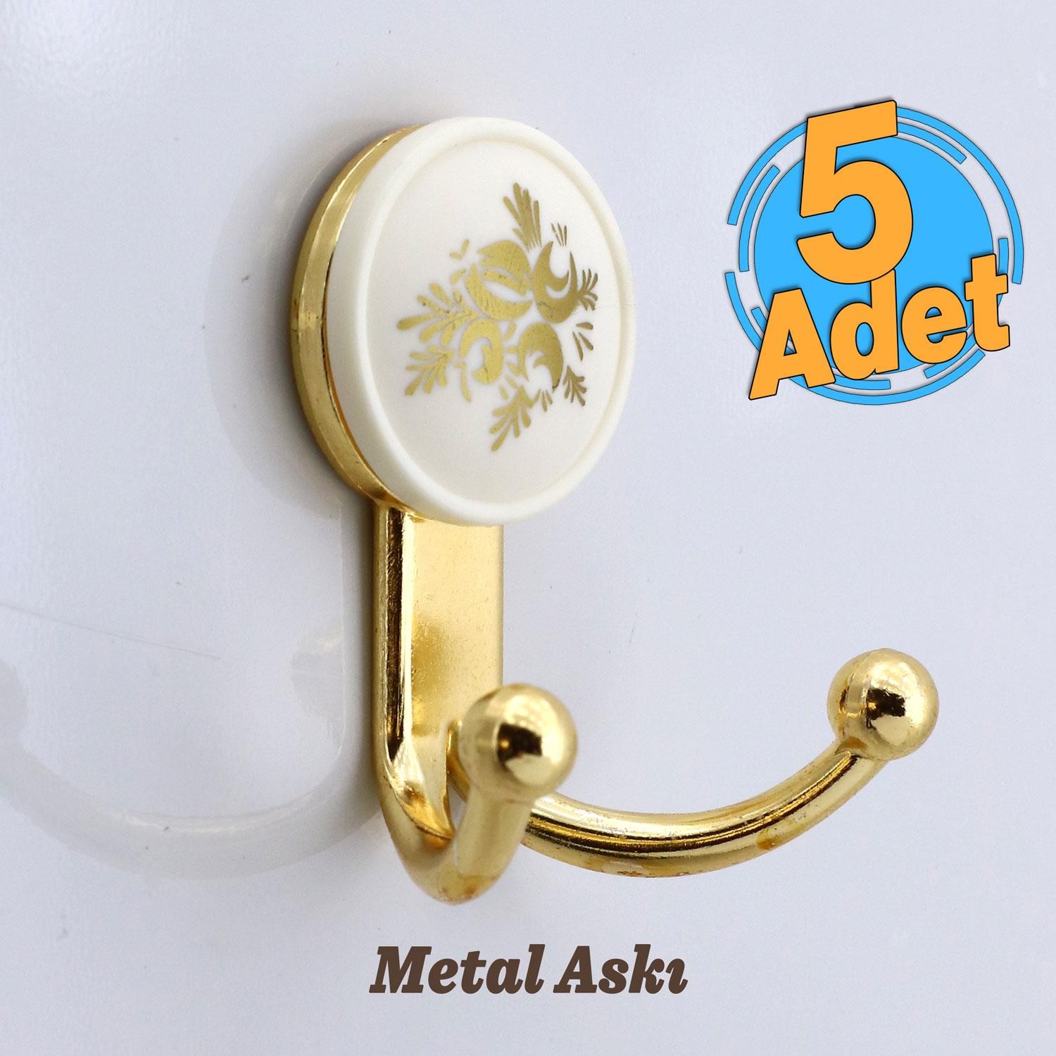 Misket 5 Adet Gold Vestiyer Dolap Askılık Askılığı Duvar Banyo Mutfak Elbise Kıyafet Askısı Altın