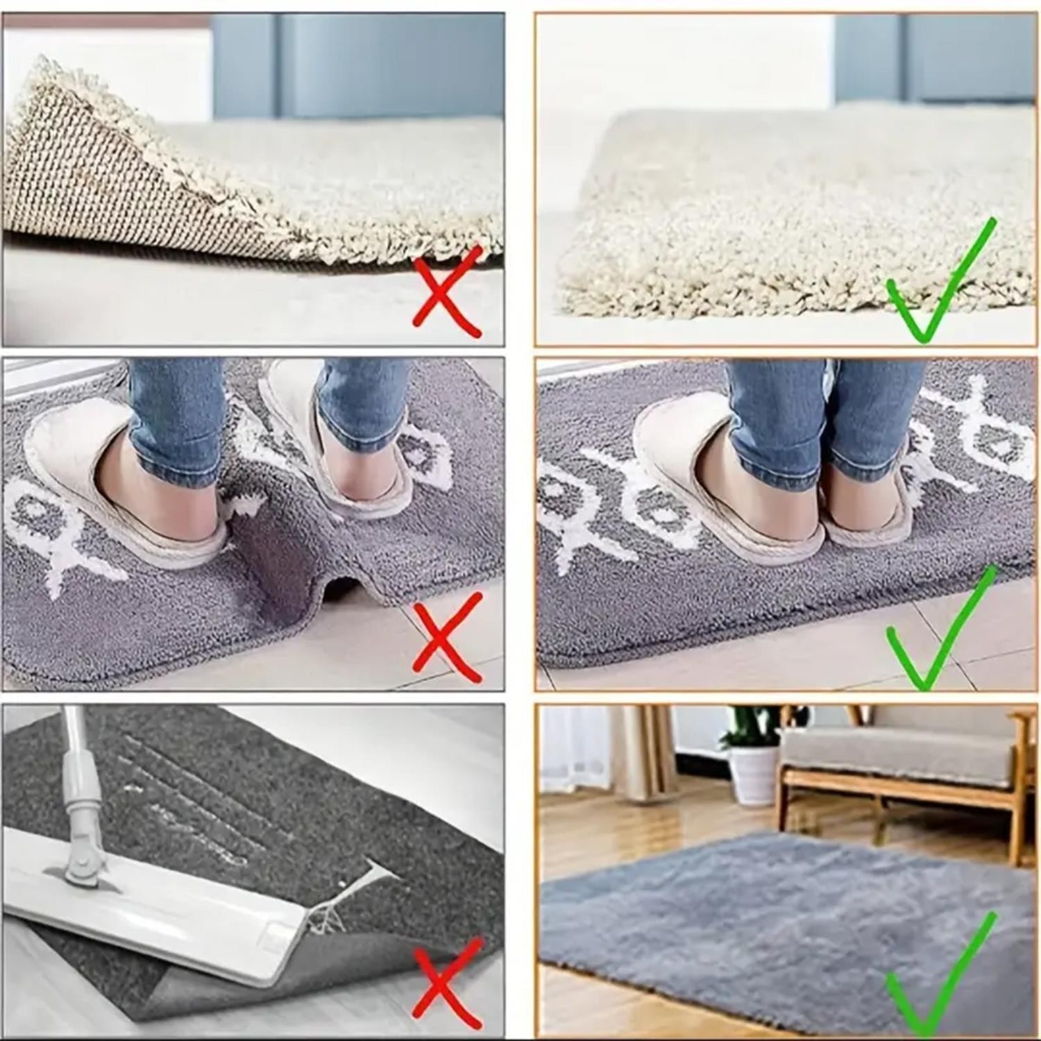 (2 ADET) Kaydırmaz Kaymaz Çift Taraflı Yapıştırma Sabitleme Kilim Paspas Halı Bandı 48 Mm X 5 Mt Bant