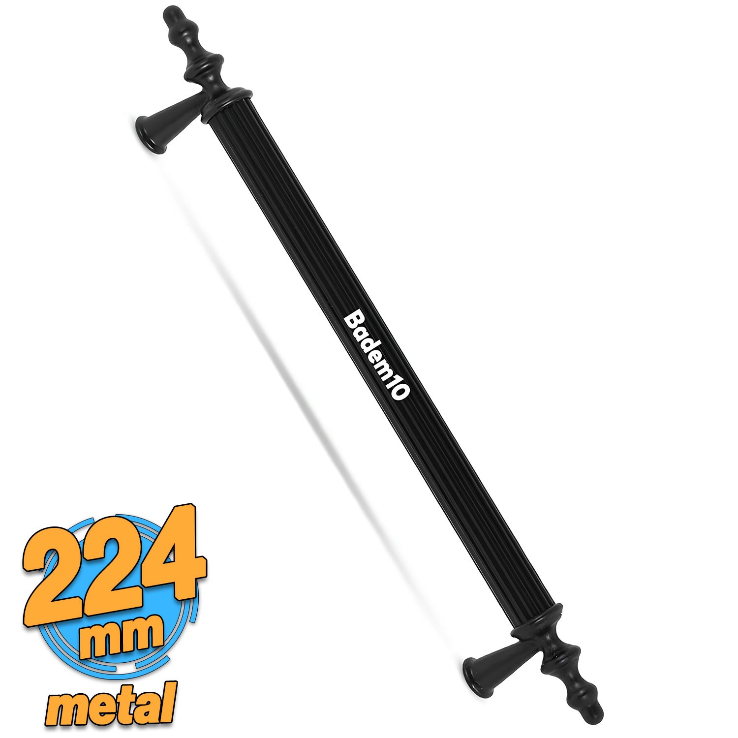 Nobel Ovacık Çekmece Dolap Kapak Kulpu Kulbu Lüks Metal Çizgili Kulp 224 mm - Mat Siyah
