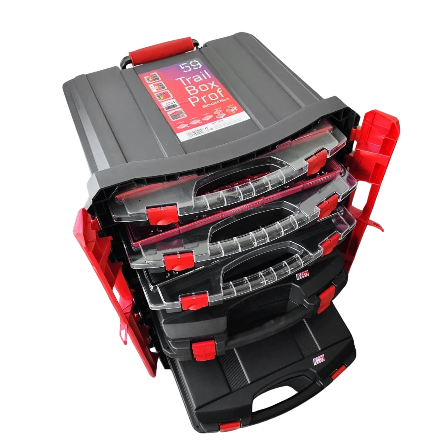 Tekerlekli 5 Katlı Taşınabilir 70 Litre Organizer Bölmeli Kulplu Kilitli Takım Çantası Alet Çanta