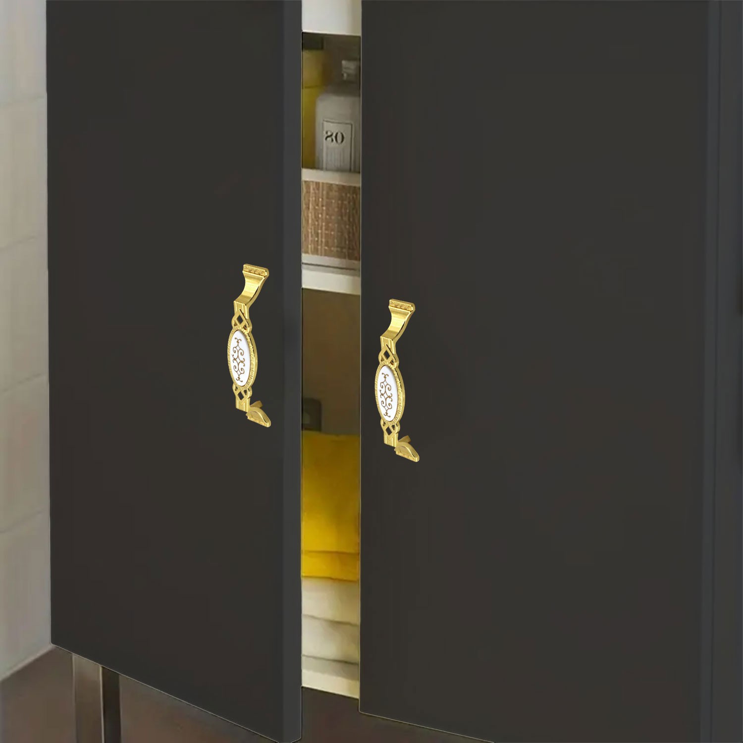 Palmira (96 MM - 9.6 CM) Gold Metal Mobilya Mutfak Dolabı Çekmece Dolap Kapak Kulpu Kulbu Kulpları