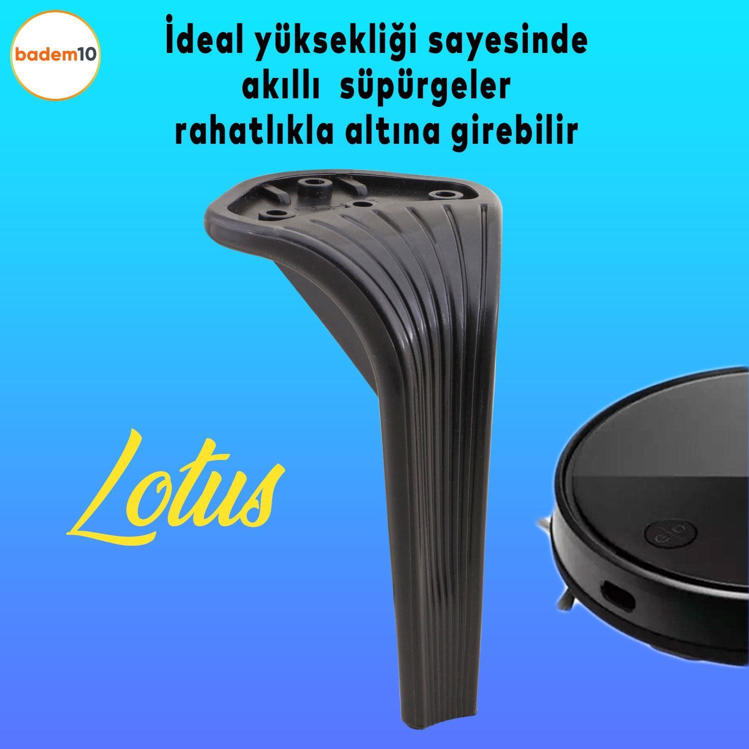 Lotus 6'lı Set Mobilya TV Ünitesi Çekyat Koltuk Kanepe Destek Ayağı 16 cm Siyah Ayak M8 Civatalı