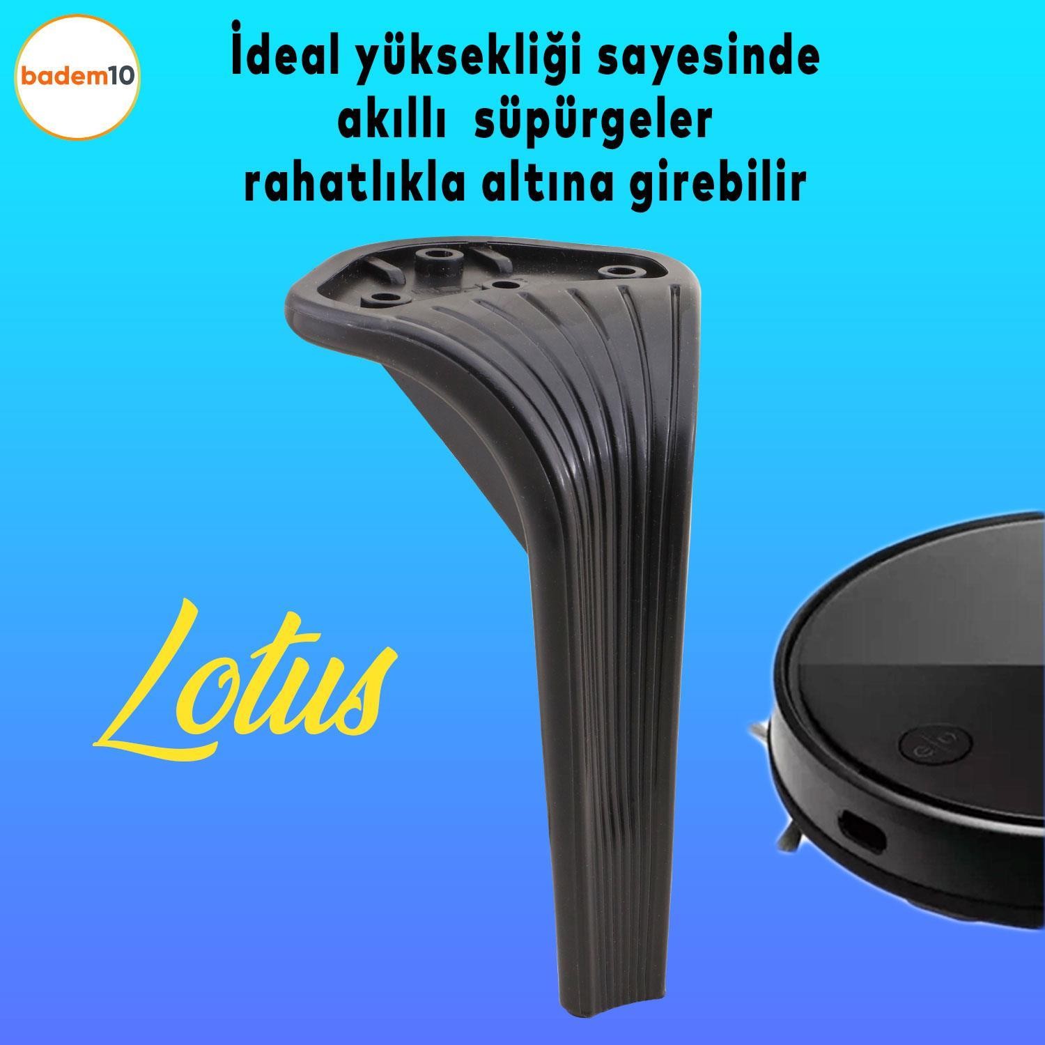 Lotus 6'lı Set Mobilya Tv Ünitesi Çekyat Koltuk Kanepe Destek Ayağı 16 Cm Siyah Ayakları M8 Civatalı