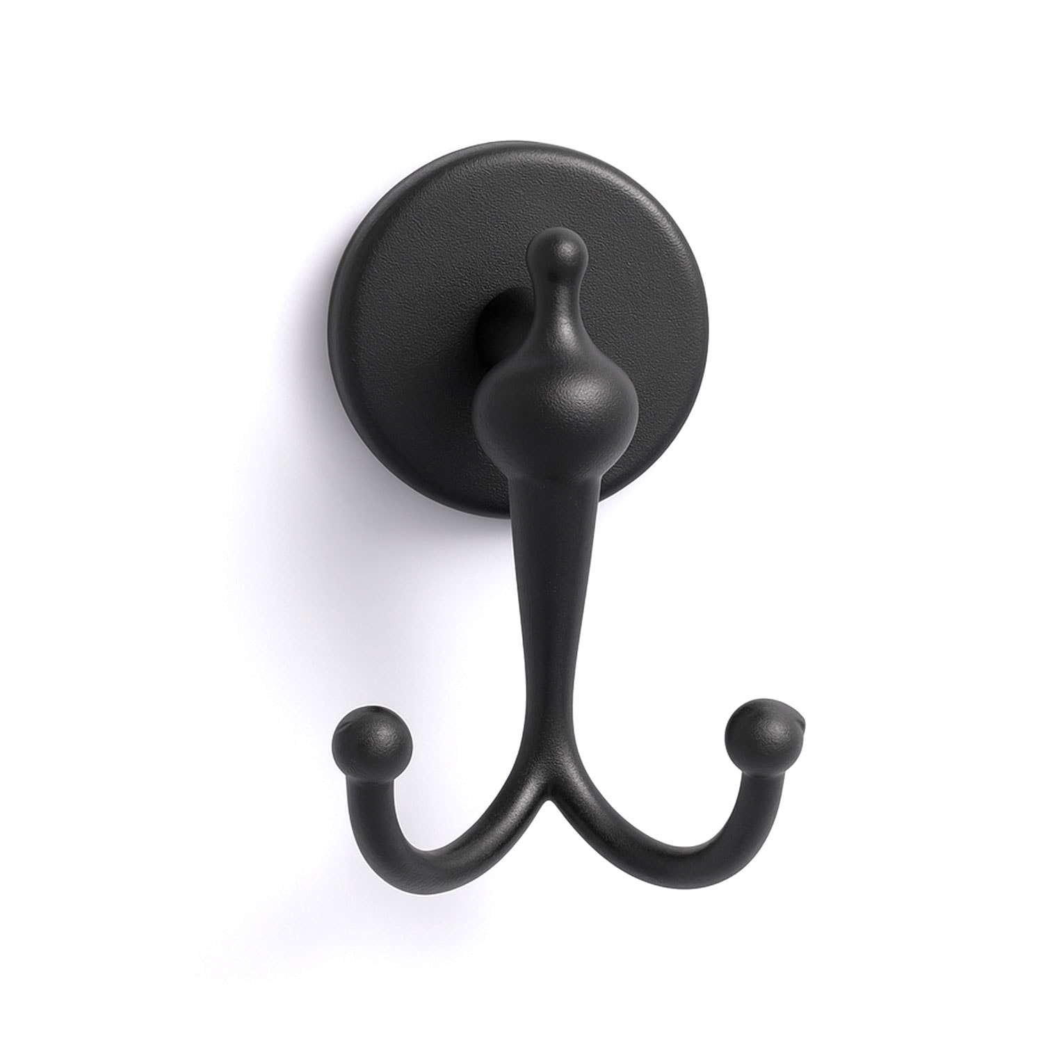 Dolce Mat Siyah İkili Askılık Vidalı Paslanmaz Metal Duvar Askısı Banyo ve Mutfak İçin