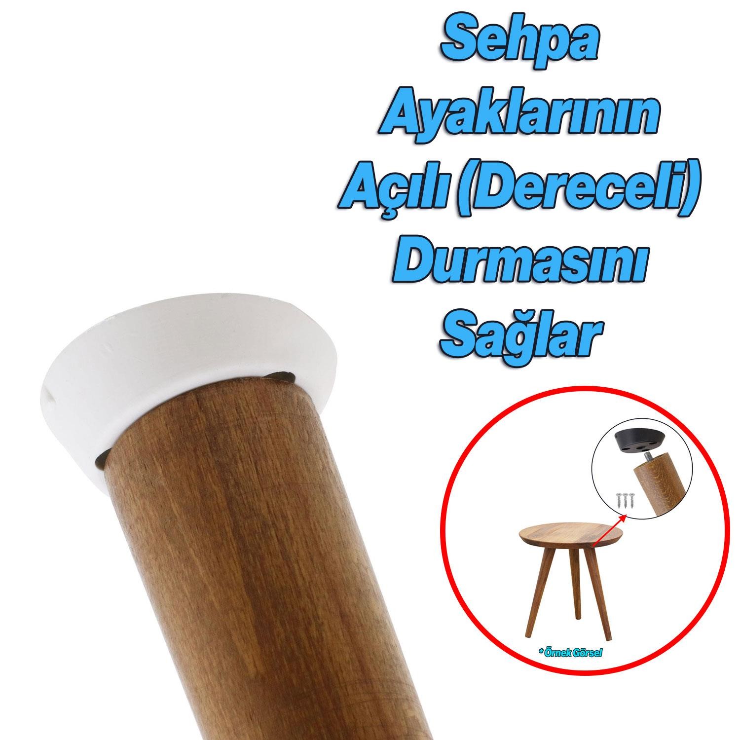 8 Adet Dereceli Zigon Sehpa Ayağı Tabanı Mobilya Masa Açılı Orta Sehpa Ayak Bağlantı Aparatı Beyaz