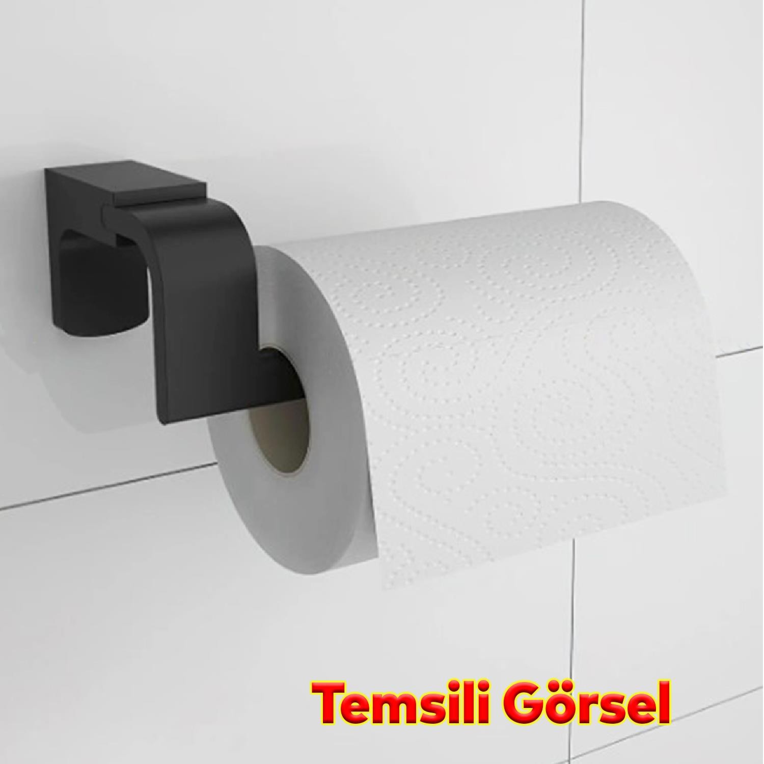 Metal Sağlam Vidalı Siyah Renk Kağıtlık Aparat Banyo Wc Tuvalet Kağıt Kağıtlık Standı Paslanmaz 