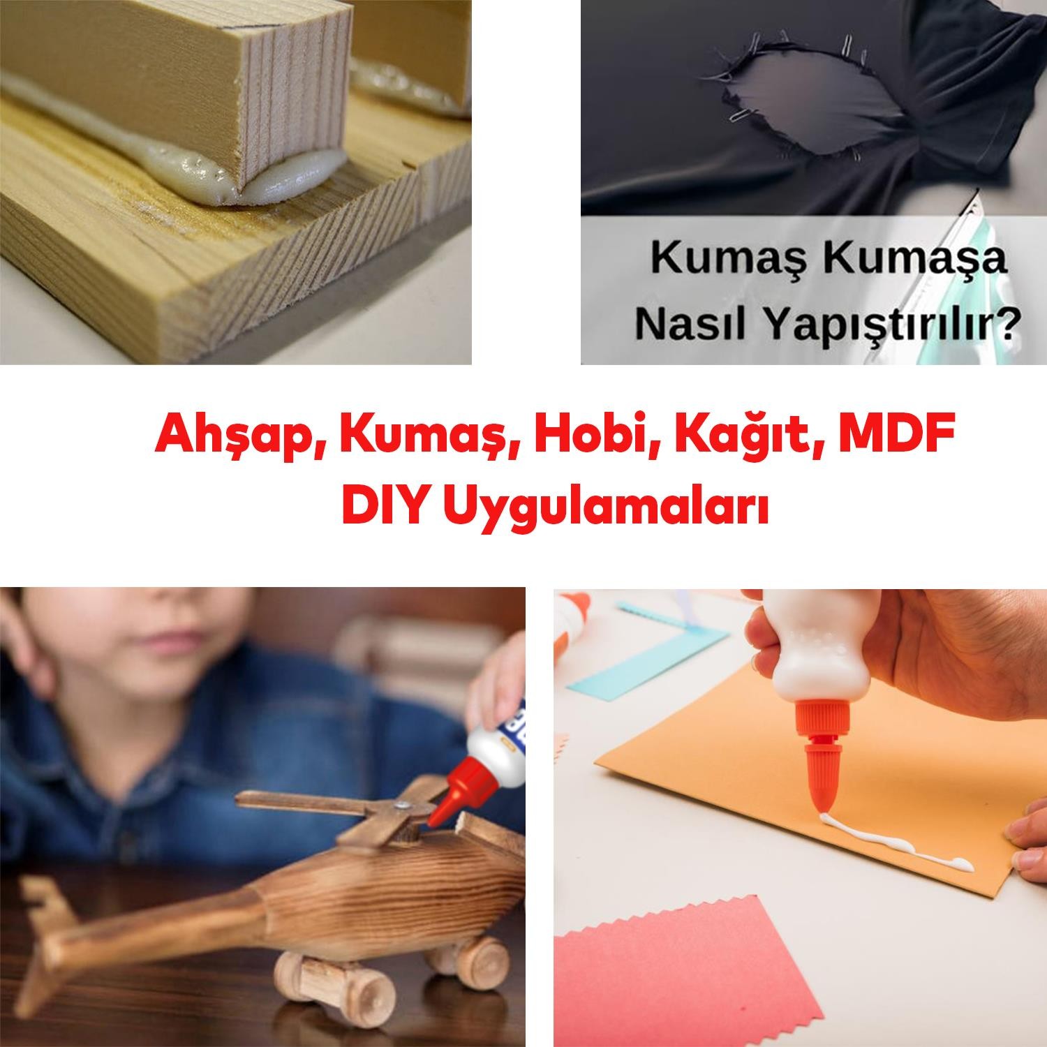  Hazır Ahşap Tutkalı 1 kg Şeffaf D3 Mobilya Mdf Sunta Kumaş Kağıt DIY Uygulamalarında Yapıştırıcı