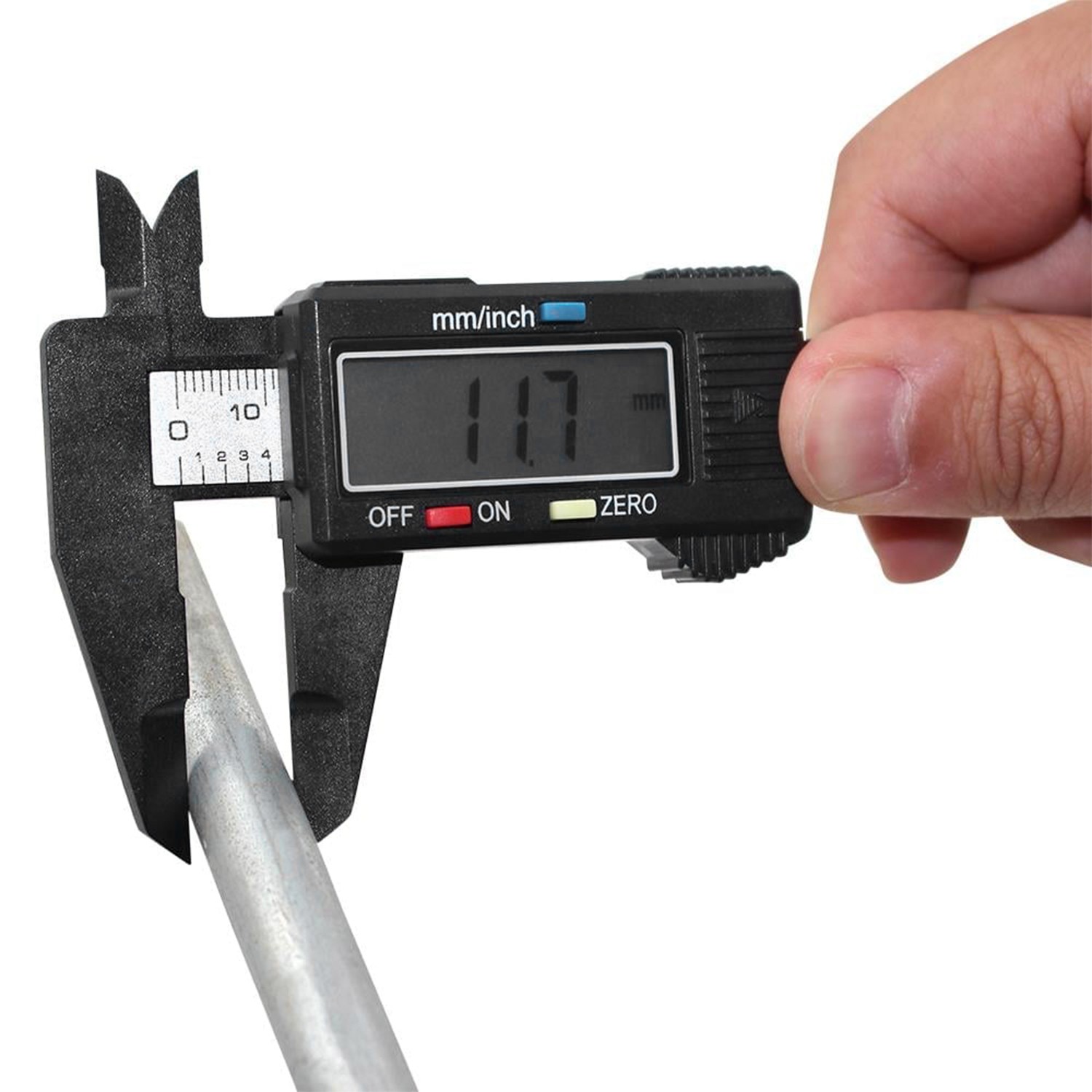 Dijital Kumpas Plastik Çene 150 mm LCD Ekran Lastik Derinlik Çap Ölçme 0.2 mm Hassasiyet İnç Ölçüm