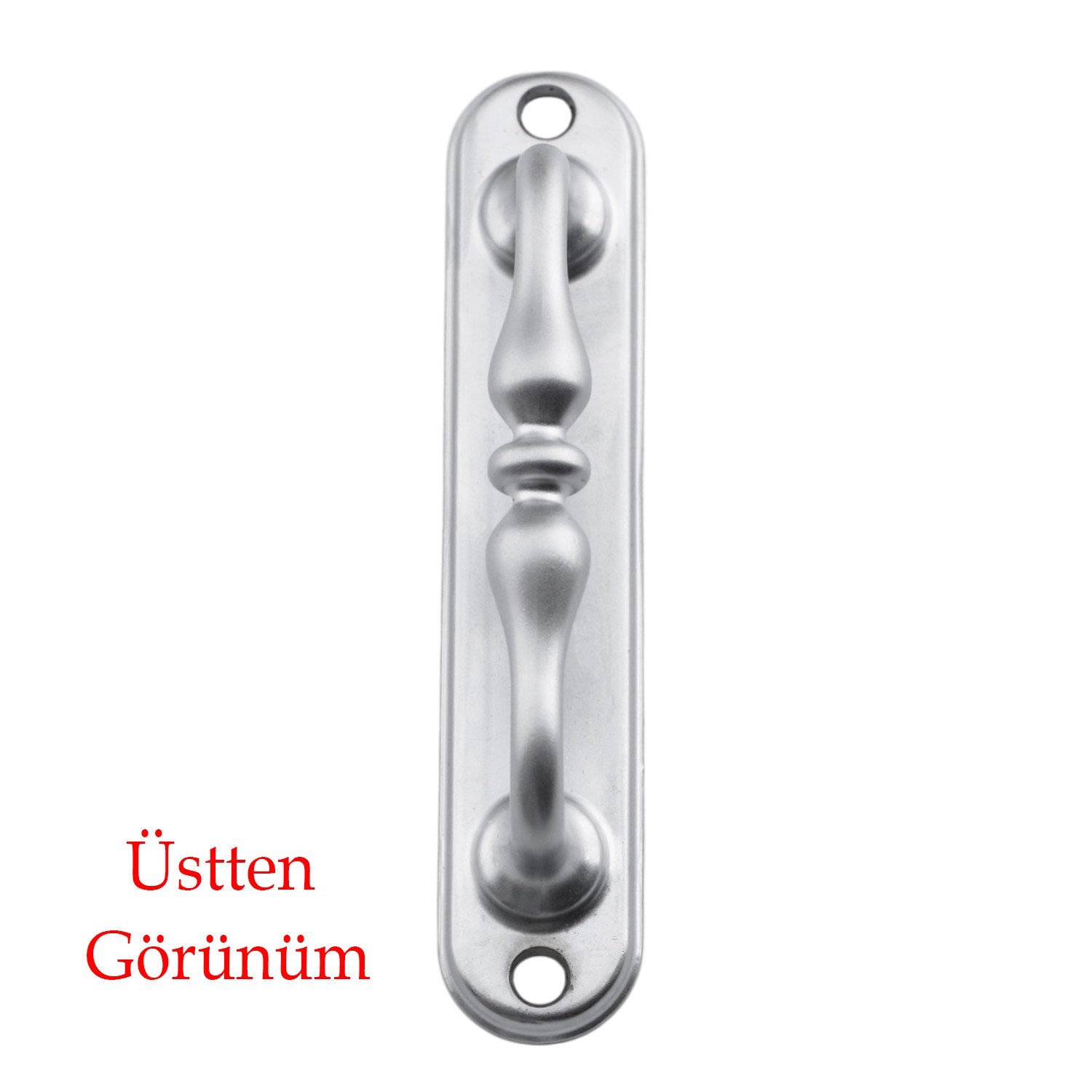Küçük Kıvrık Çekme Kolu Sürgülü Kapı Tutma Kulpu Kulbu Tutamağı Kol Mat Krom Renk 12 Cm İki Vidalı