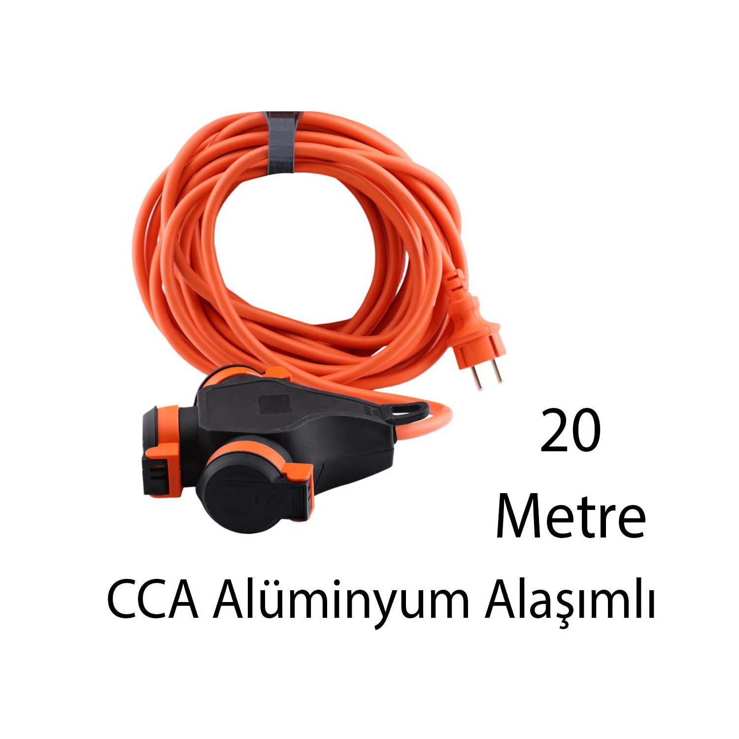 Bylion 3WHS-20325- F Monofaze Çoğaltıcı Seyyar Topraklı 3'lü Grup Priz Fiş 20 Metre CCA Kablo Uzatma Kablosu 3x2.5 mm