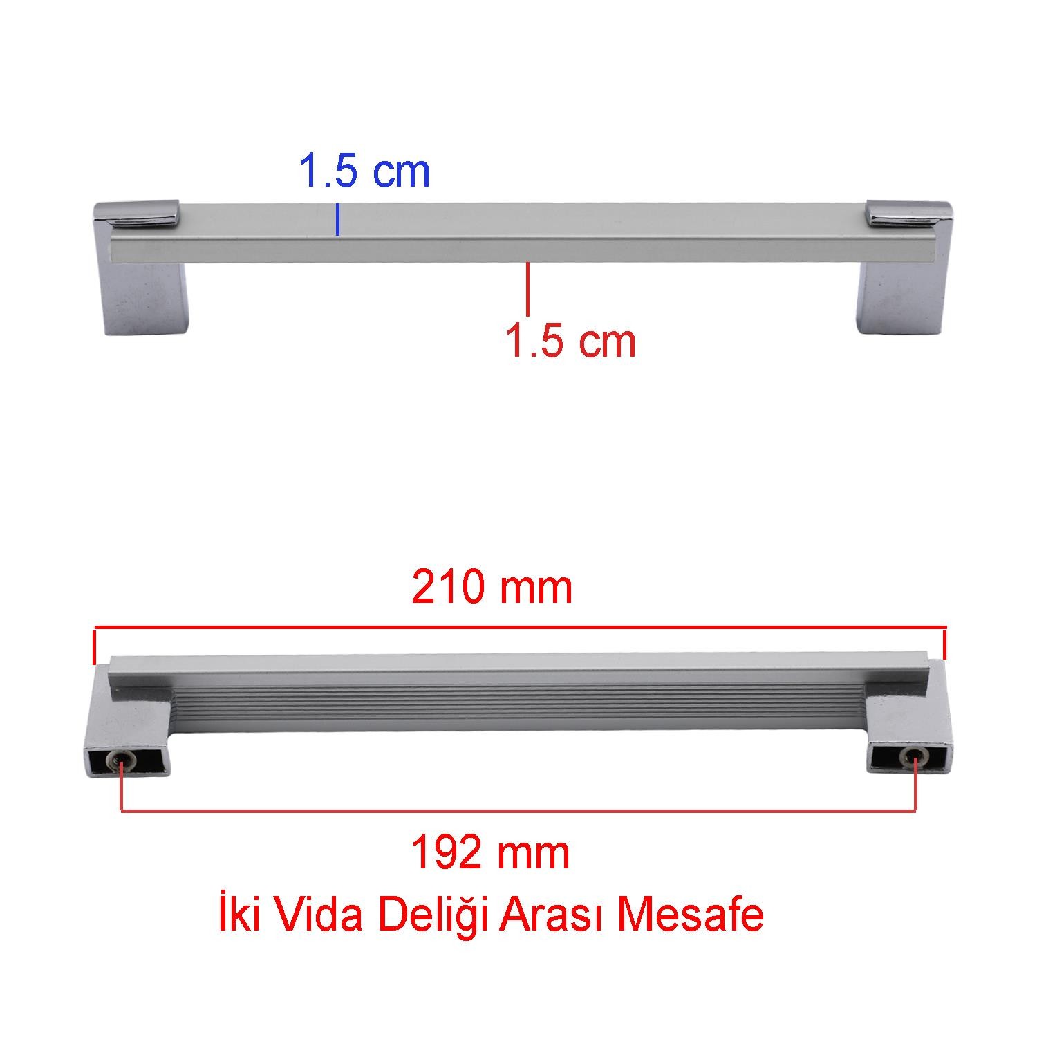 Mobilya Metal Nobel 192 Mm Kulpları Defne Krom Mutfak Dolabı Çekmece Tv Ünite Dolap Kulpu Kulbu