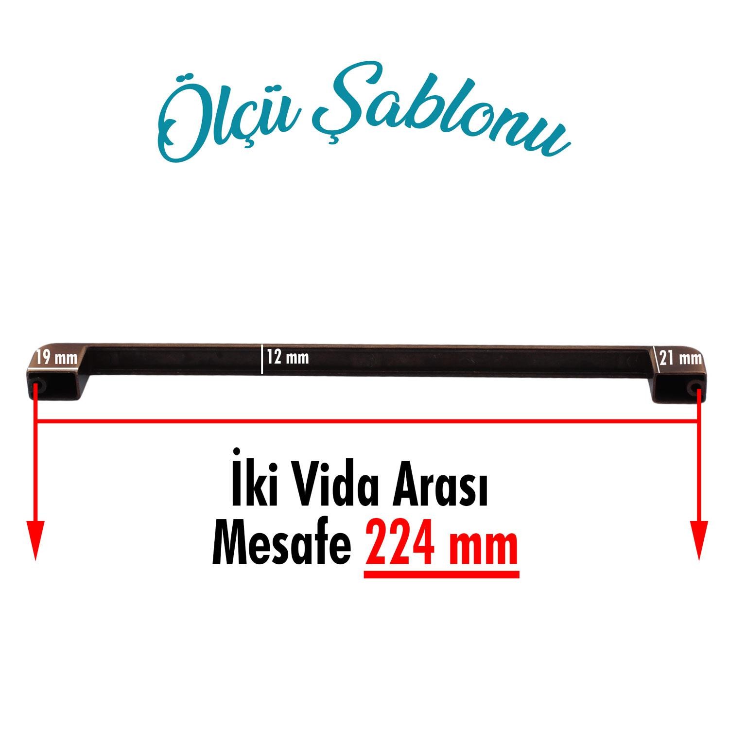 Gölcük Oval Metal Eskitme Antik Bakır 224 mm Mobilya Mutfak Çekmece Dolap Kulpu Kulbu Kulpları