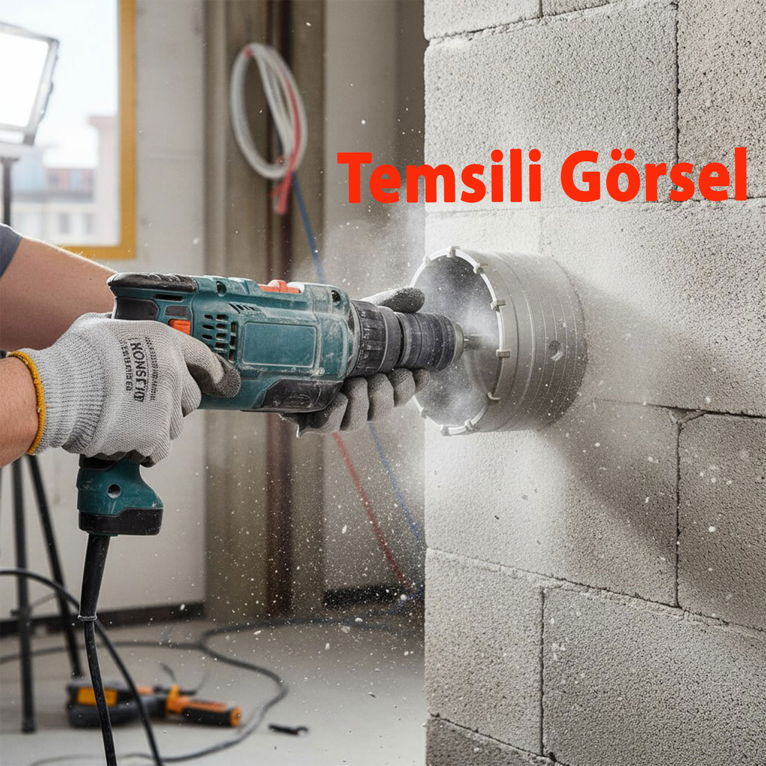 Elmas Beton Delme Pançı 120 mm Profesyonel Beton Delici Panç Ucu Dayanıklı Keskin Çelik Başlık