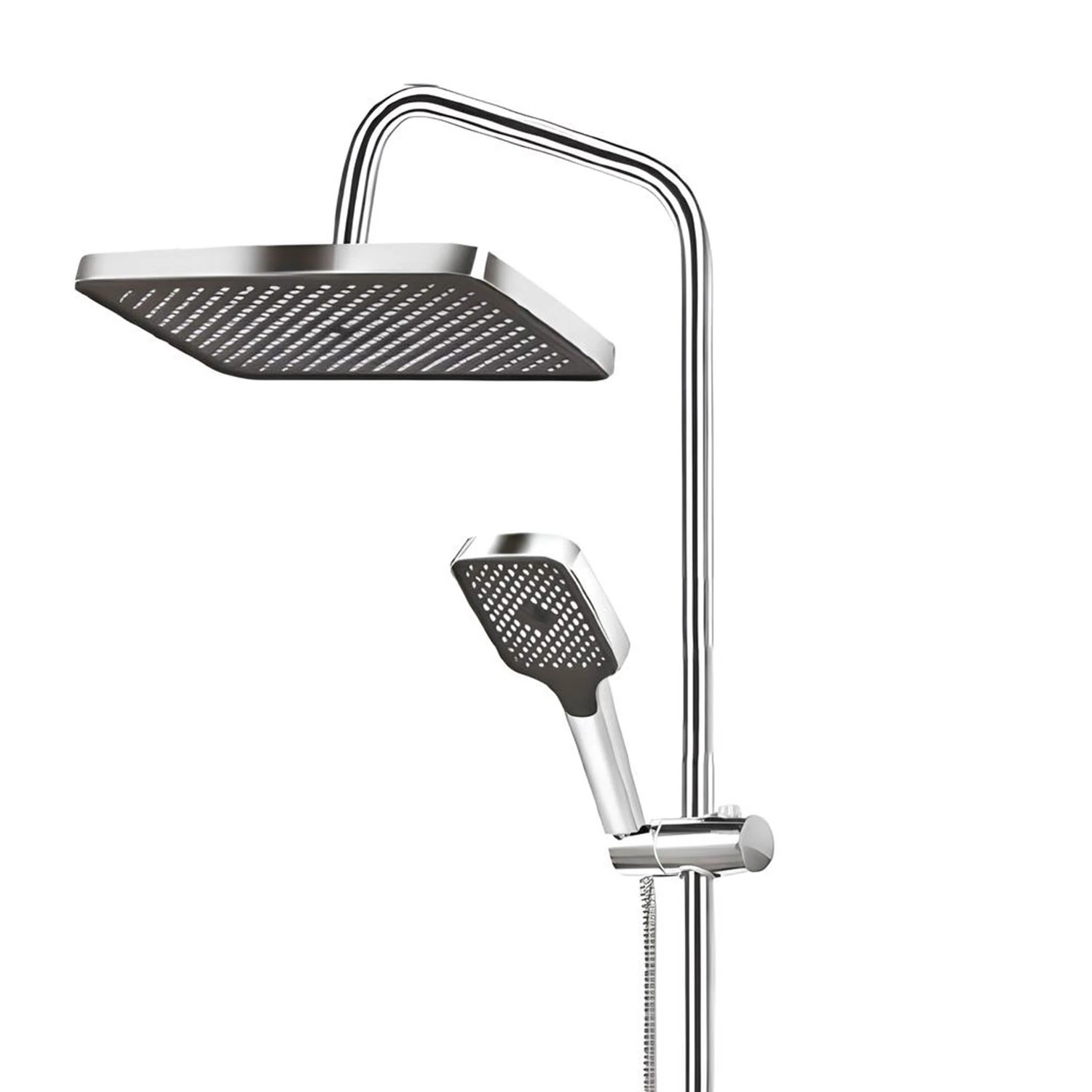 Regnum Duş Seti Tam Takım Beyaz Krom Lüks Yağmurlama Fonksiyonlu Başlıklı Sistemi Tek Fonksiyon