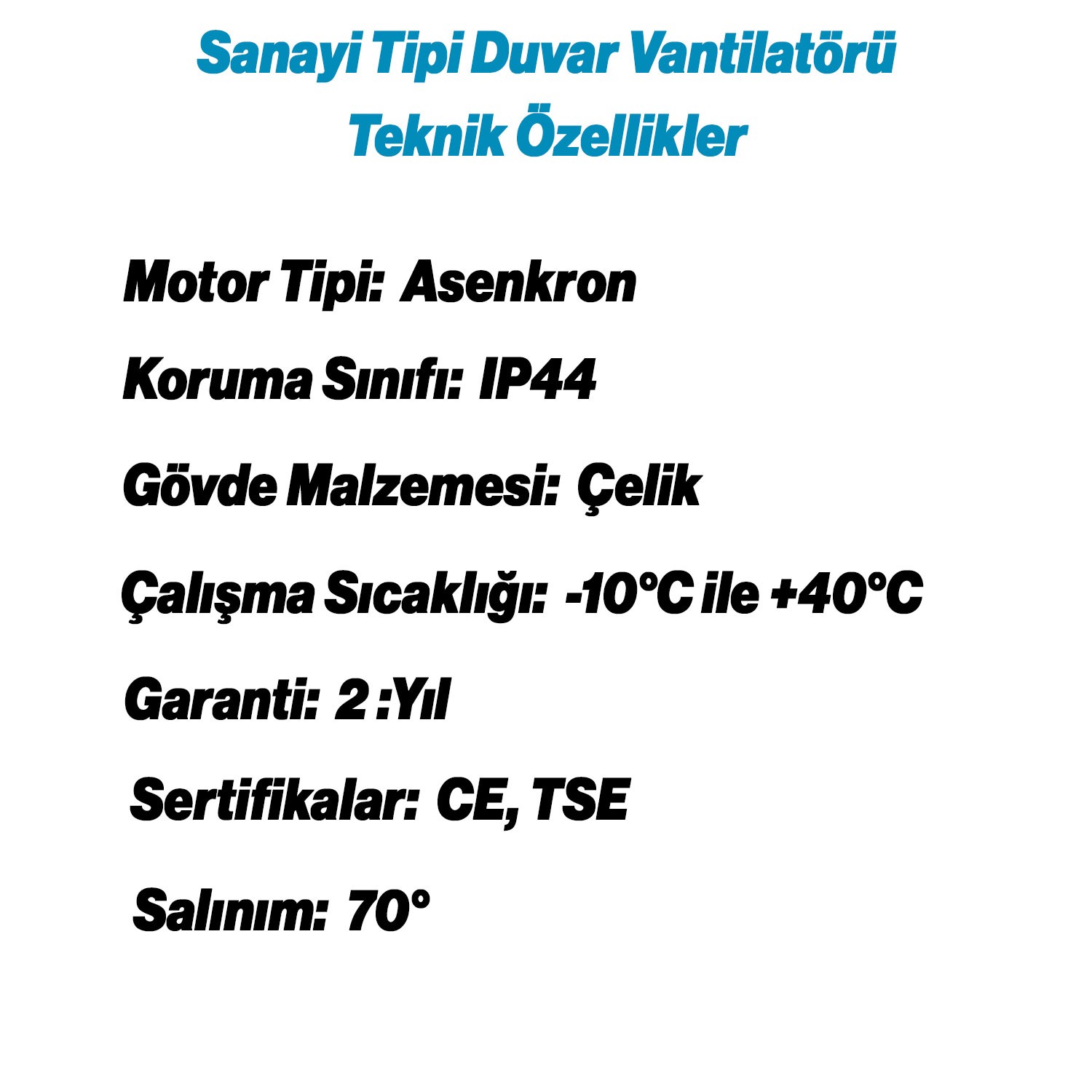 Sanayi Tipi Kumandalı 65 cm 190 W Duvar Vantilatörü Endüstriyel Geniş Sessiz Duvara Monte Fan