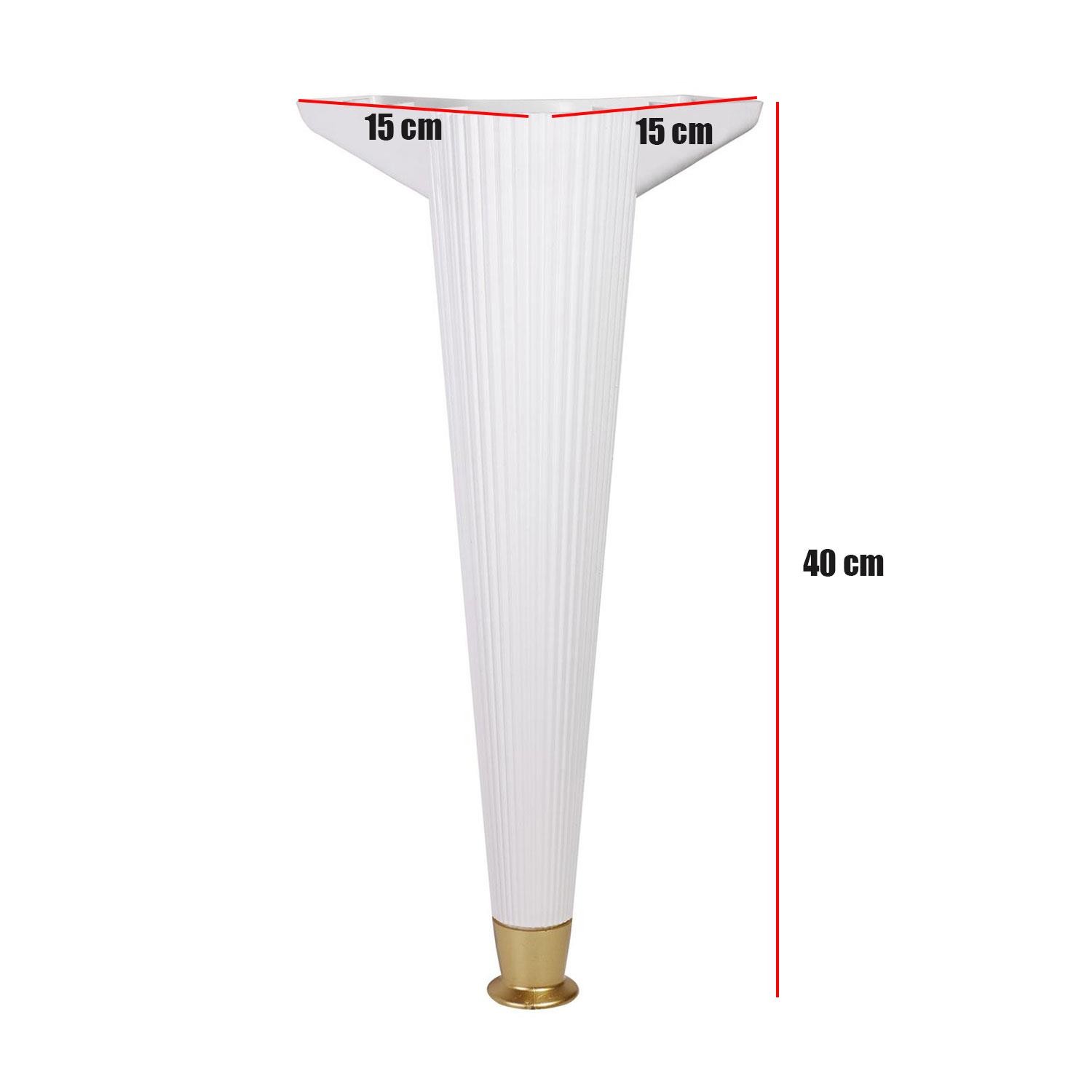 Nobel Nefes Masa Ayağı Plastik Beyaz Altın Ayak 40 Cm (4 ADET)