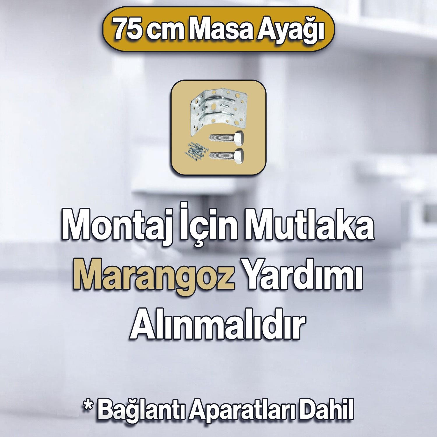 4 Adet Elit Masa Dresuar Ayağı 75 cm Plastik Siyah Ayak Mutfak Yemek Masası Mobilya Ayakları Siyah