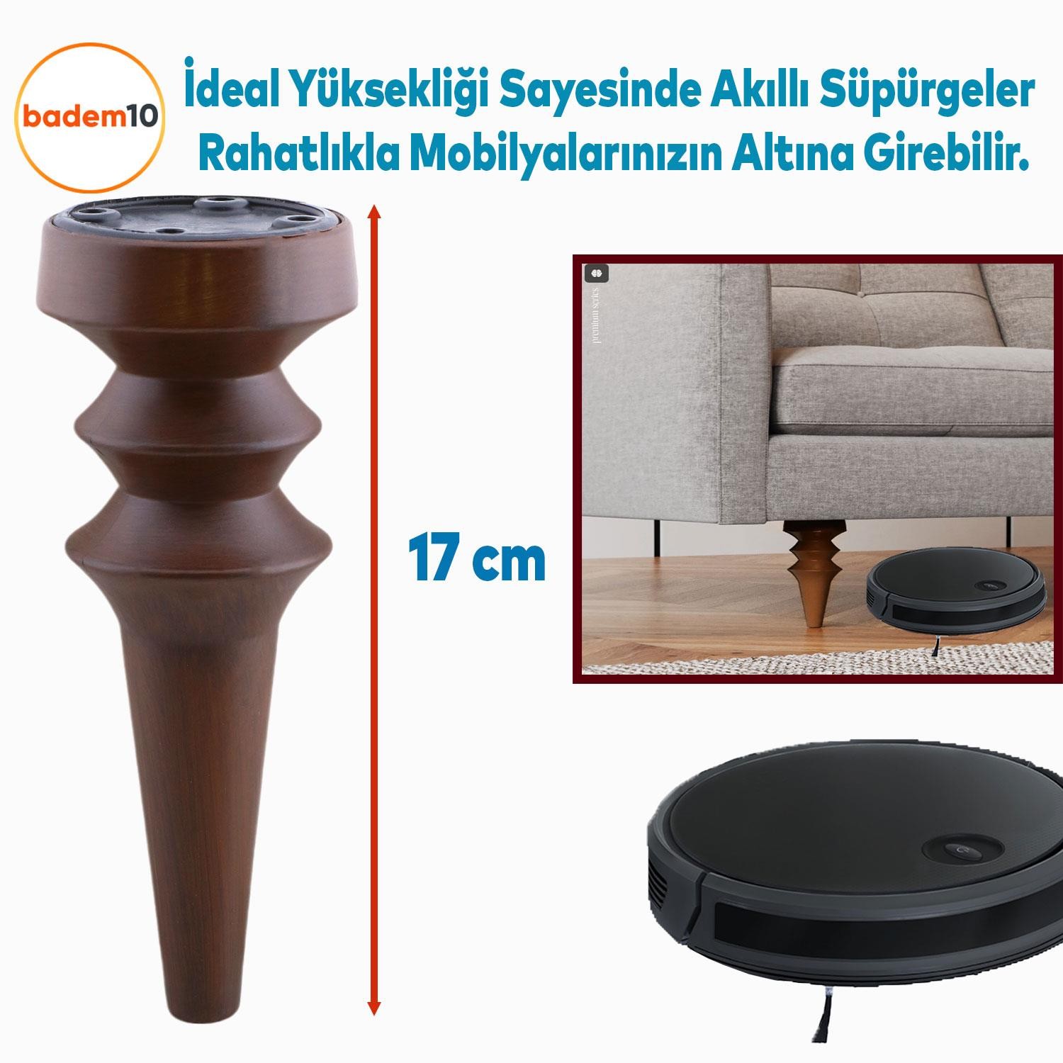 Oliva Ahşap Desenli 17 Cm Mobilya Kanepe Koltuk Tv Ünitesi Konsol Yükseltme Ayağı Ayakları 4 Adet