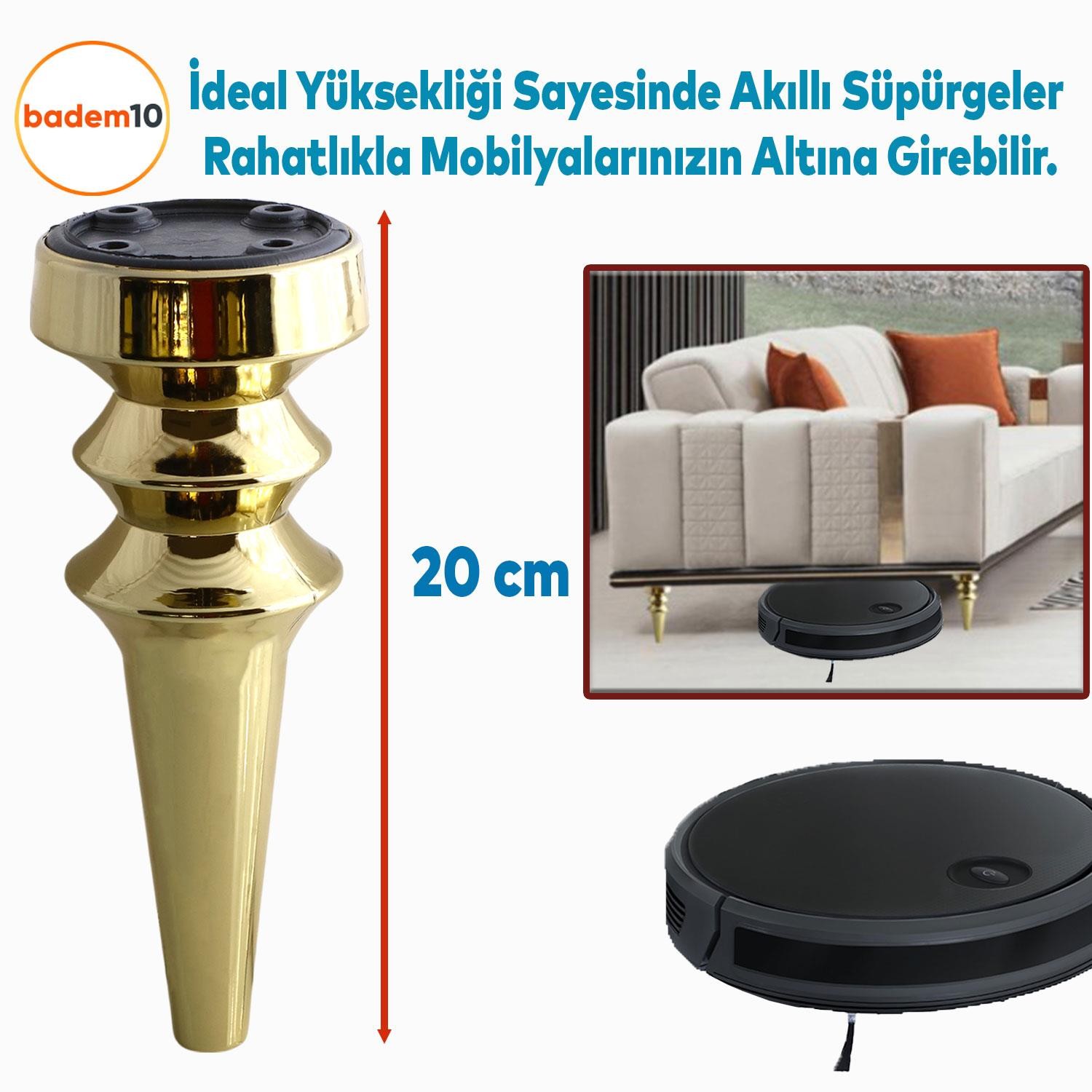 Oliva Gold Altın 20 cm Mobilya Kanepe Koltuk Tv Ünitesi Konsol Yükseltme Ayağı Ayakları 4 Adet