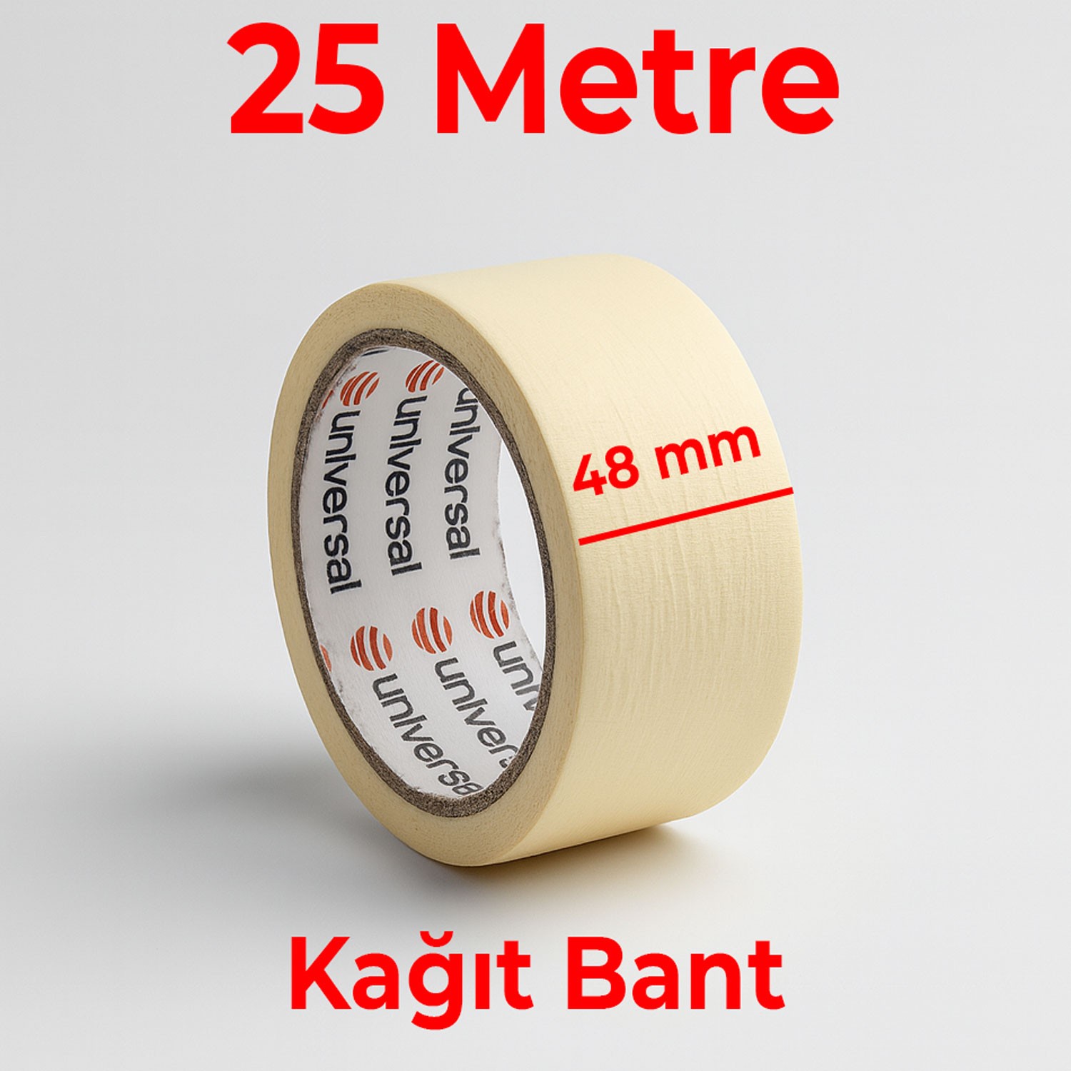 Maskeleme Bandı 25 METRE 48 MM Koruma Kağıt Bant Boya Tamir Ahşap Cam Metal Oto Yüzey Yüksek Kalite