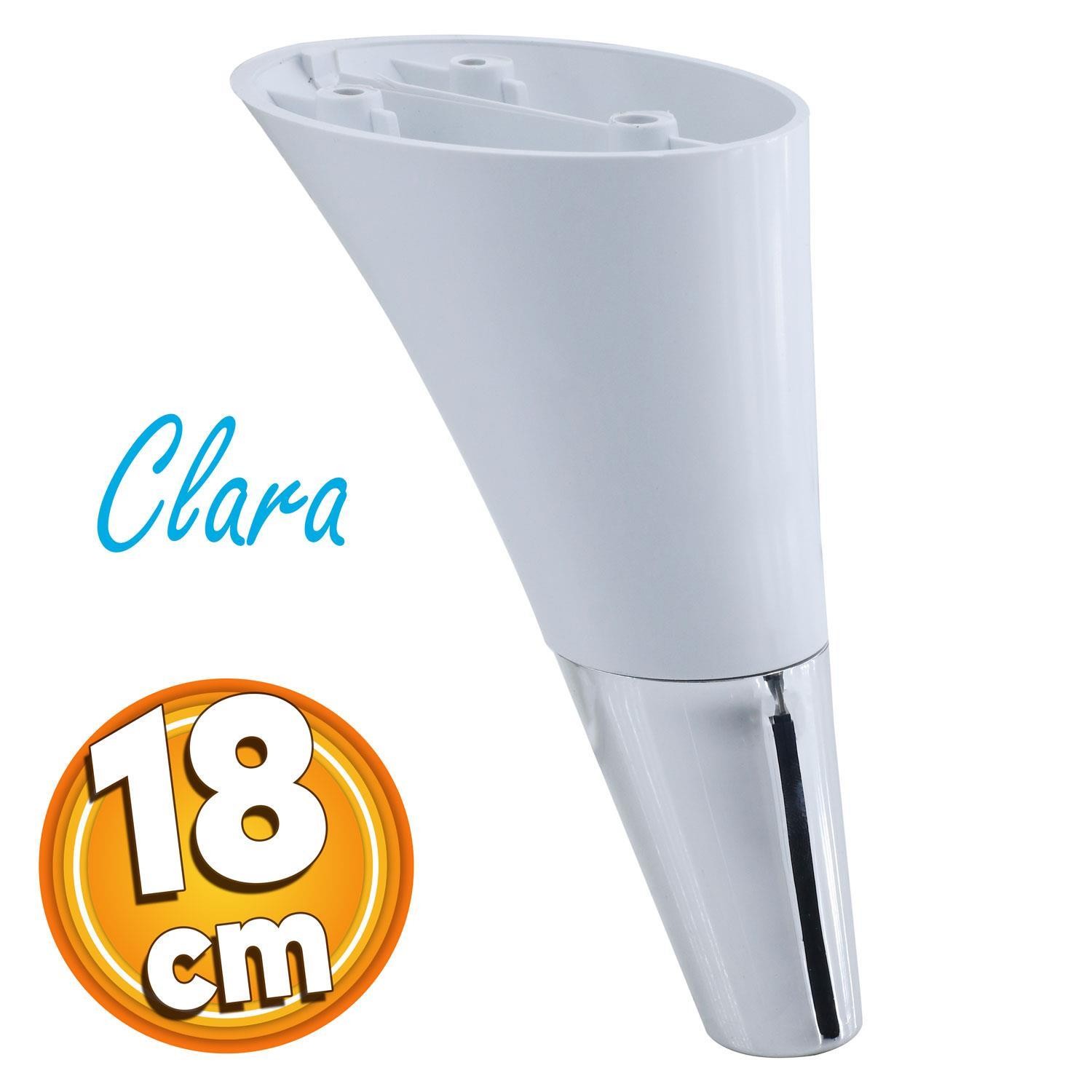 Clara Mobilya Kanepe Sehpa TV Ünitesi Baza Koltuk Ayağı Beyaz Krom Renk 18 cm (4 Adet)