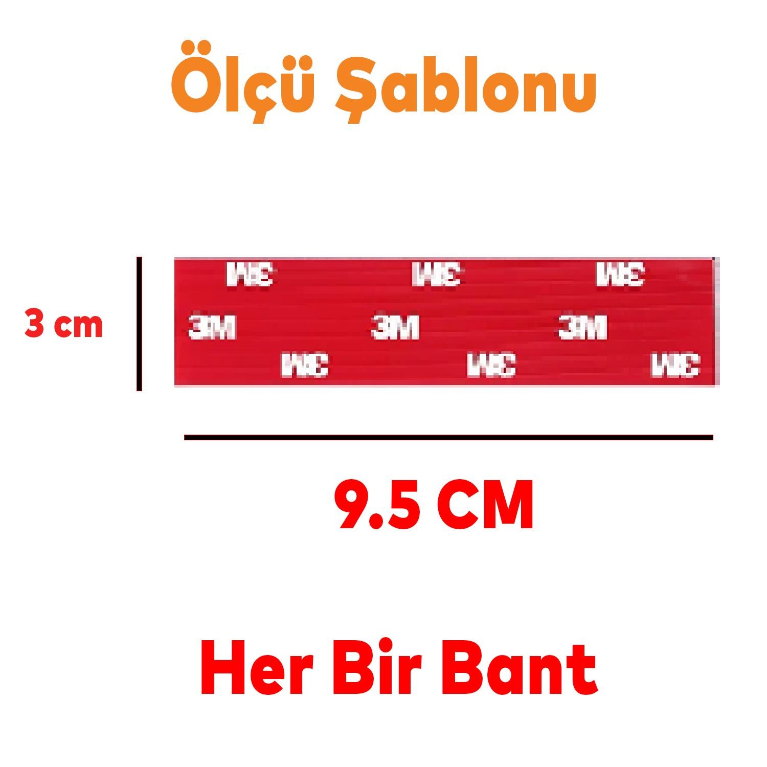 Bondit Araç Plaka Güçlü Yapıştırıcı 3M Yapıştırma Çift Taraflı Bant Bandı 95 mm X 35 mm BND01069530