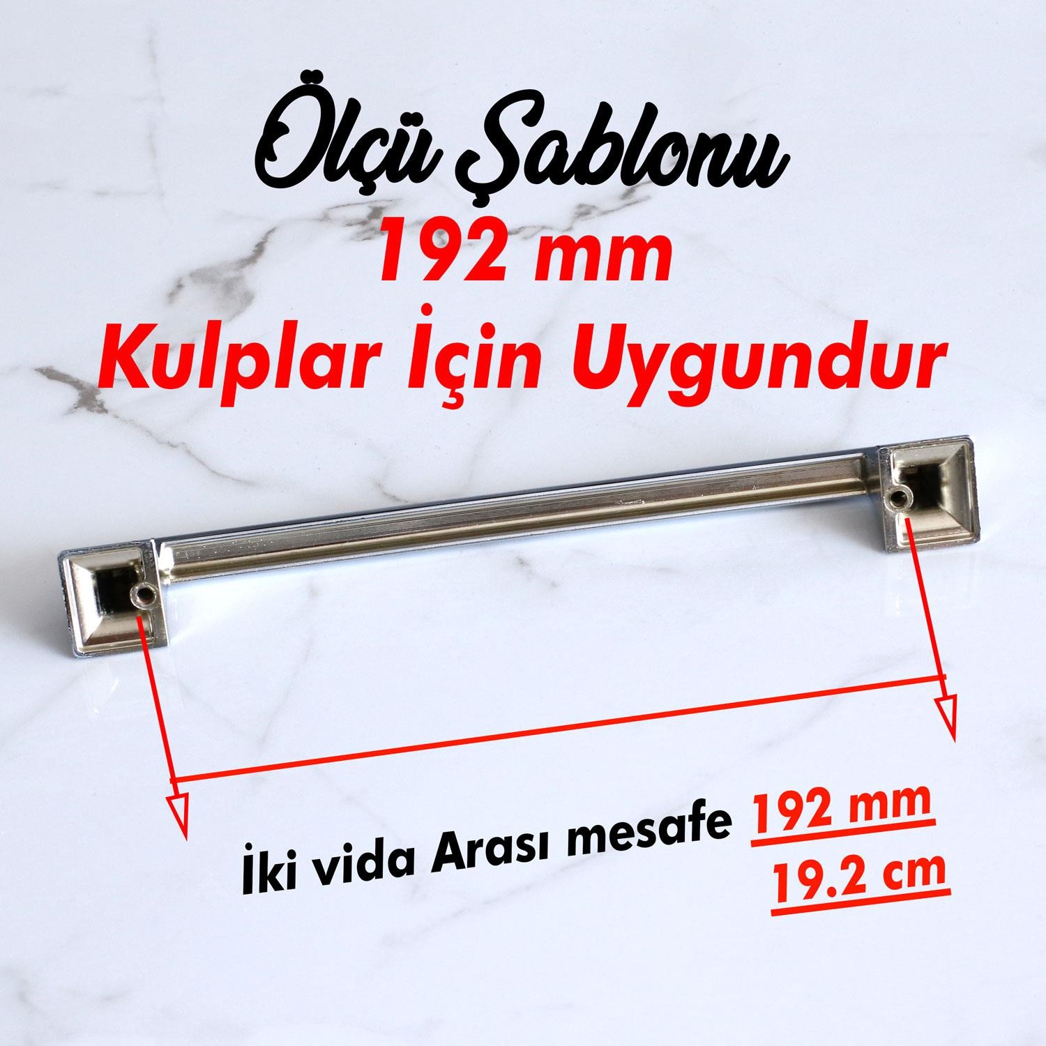 Gama 192 mm Krom Metal Kulp Mobilya Mutfak Dolabı Dolap Kapak Çekmece Kulpları Kulbu Kulpu 19.2 cm