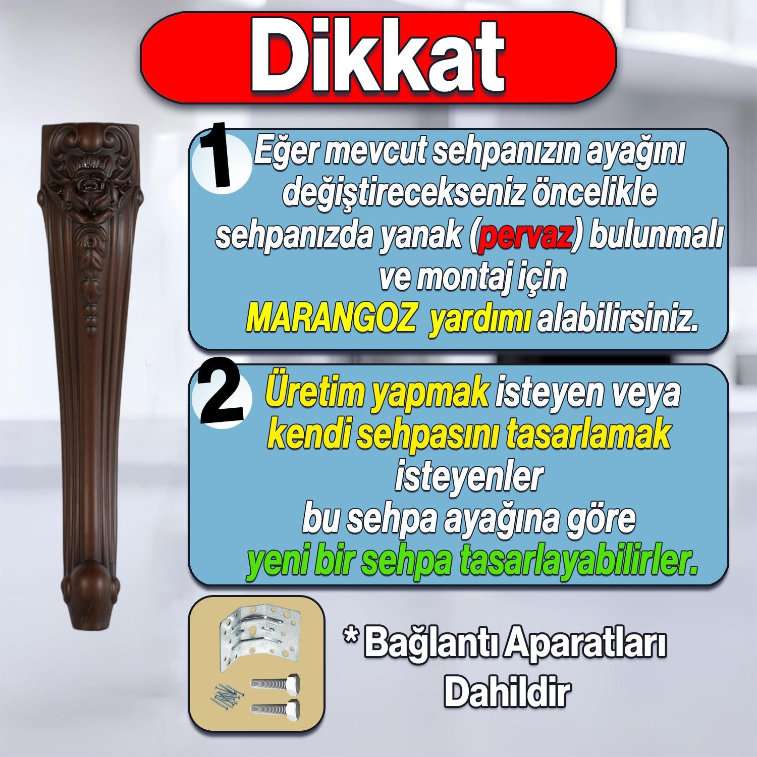 Nehir Plastik 4 Adet Sehpa Ayağı 40 cm Ahşap Desenli Orta Ayak Zigon Sehpa Mobilya Masa Ayakları