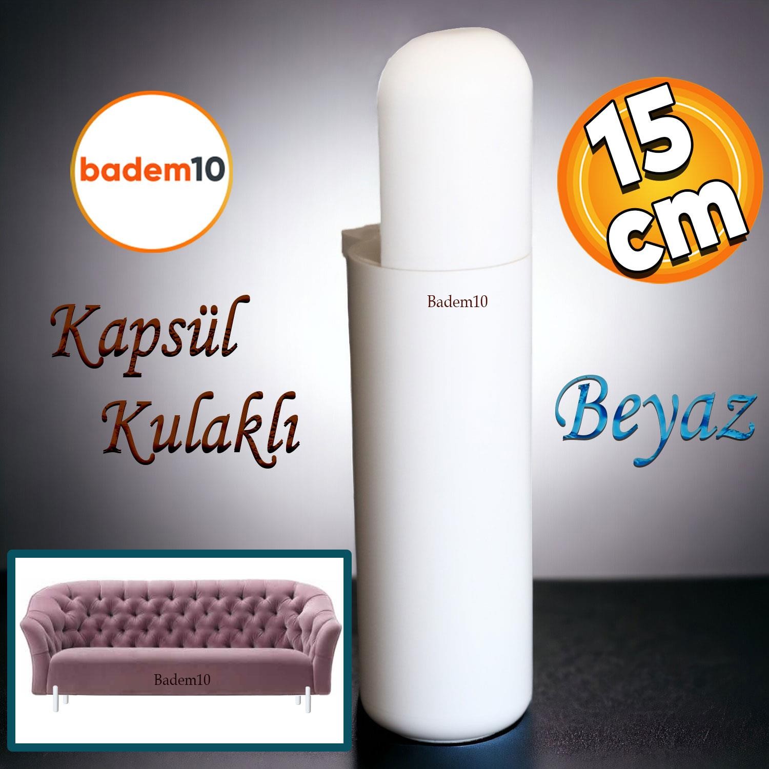 Kapsül Mobilya Yükseltici Sehpa Kanepe TV Ünitesi Koltuk Ayağı Baza Ayakları Mat Beyaz 15 cm