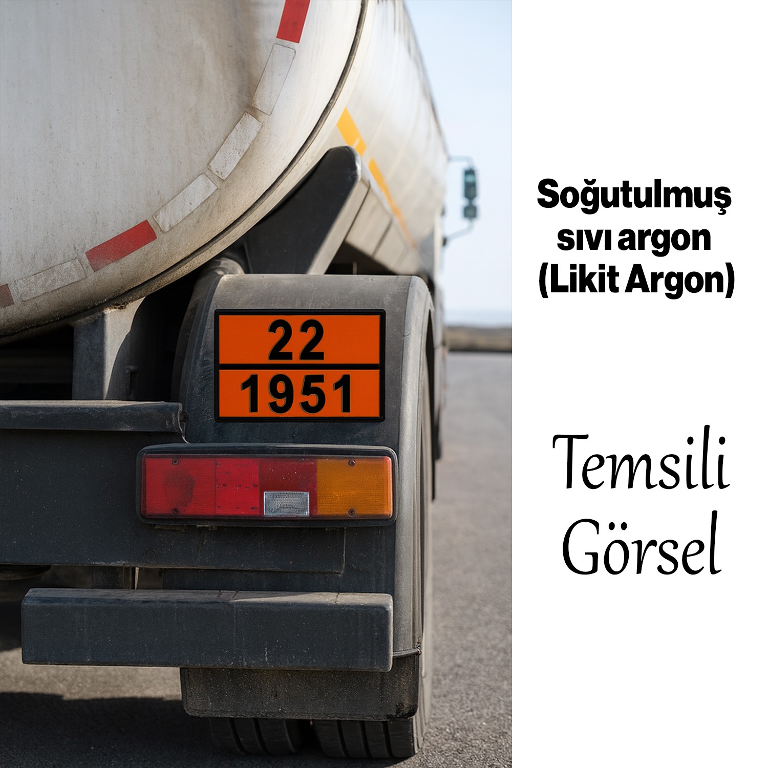 Metal 40x30 cm Levha (1 Çift) Soğutulmuş sıvı argon (Likit Argon) Gaz Taşıma Uyarısı Tır Lojistik