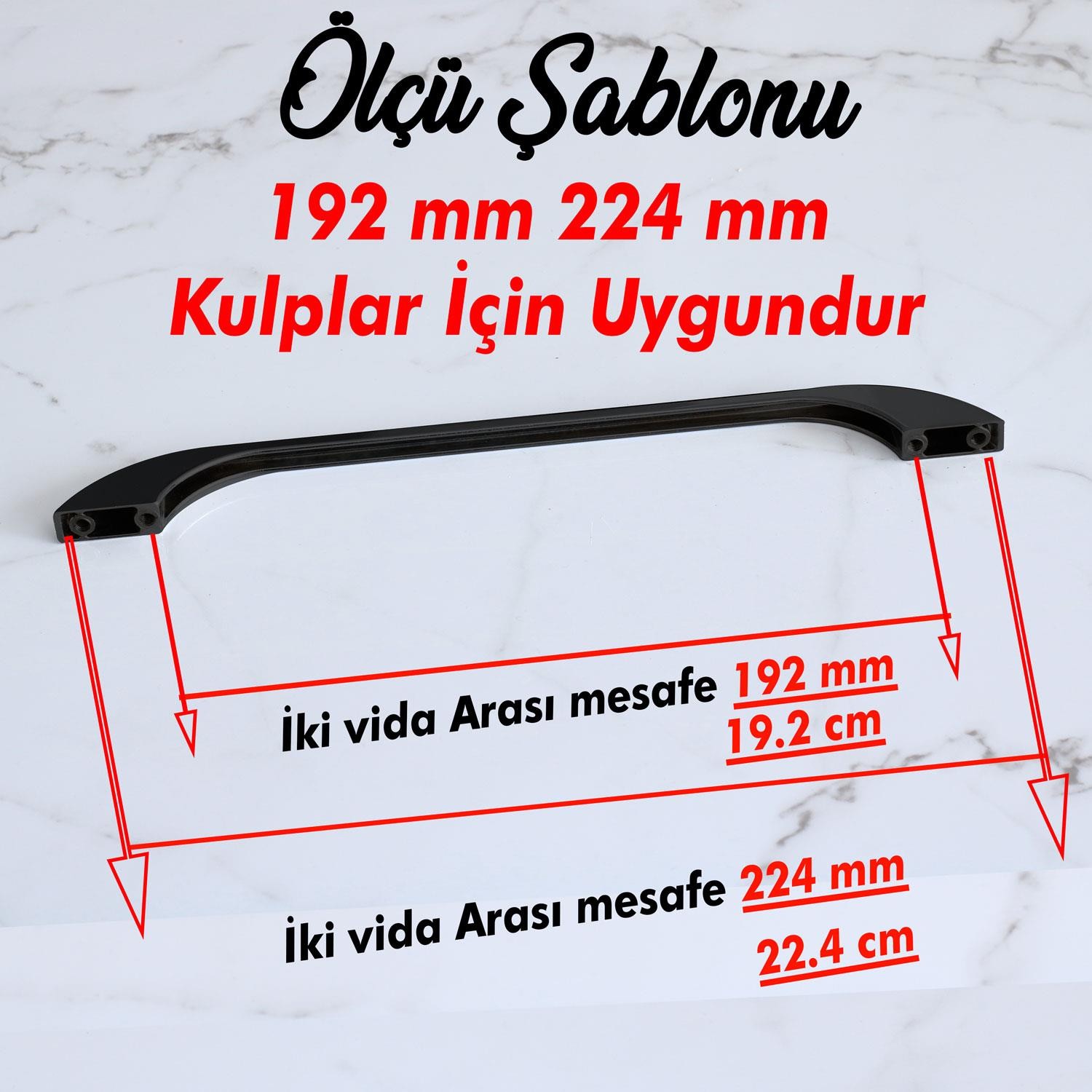 Ezgi Kulp 192 mm Siyah Metal Mutfak Mobilya Çekmece Mutfak Dolap Dolabı Kulpları Kapak Kulbu 19.2 cm