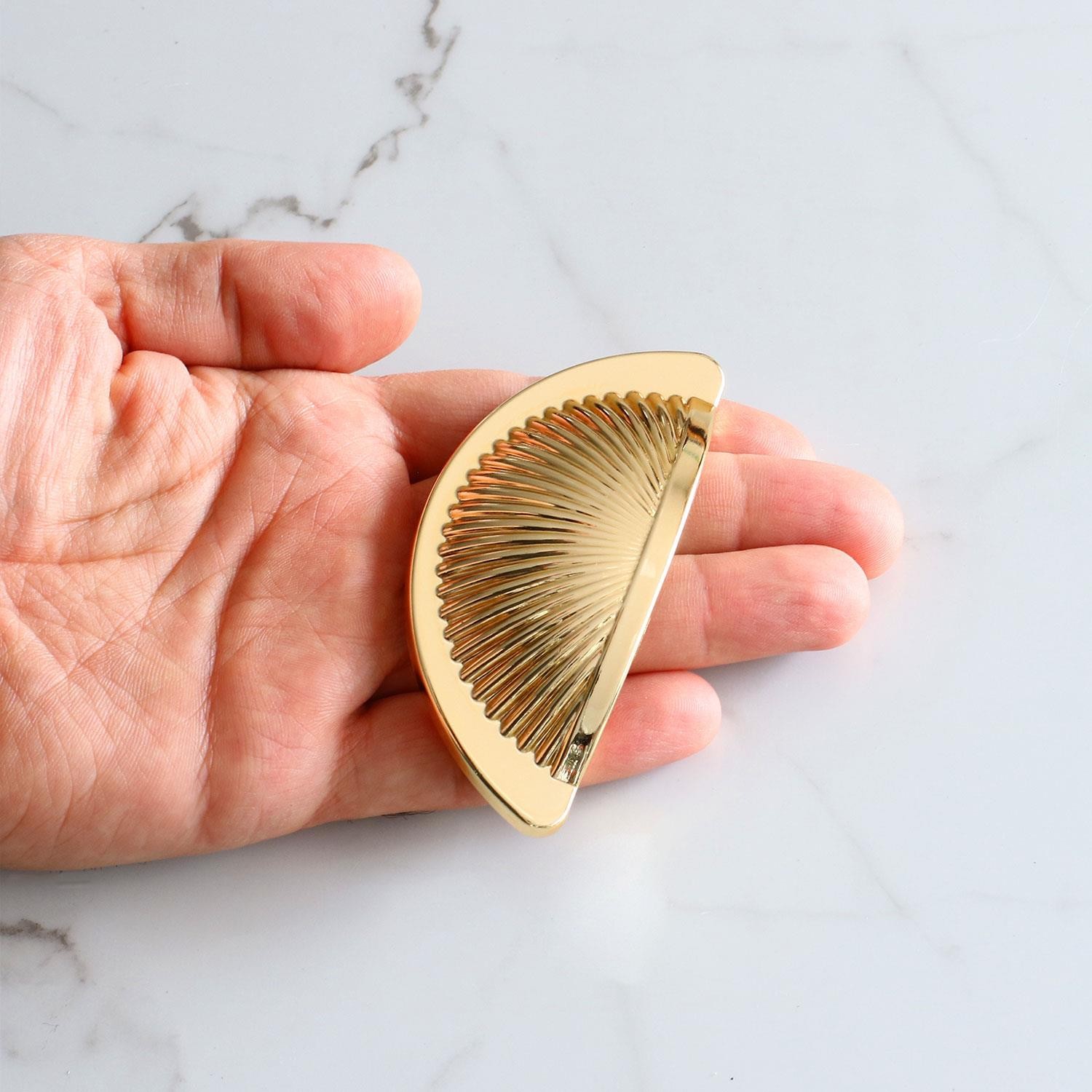 Yelken Midye Çanak 64 mm Düğme Altın Gold Mobilya Mutfak Dolabı Çekmece Dolap Kulpları Kulpu Kulb