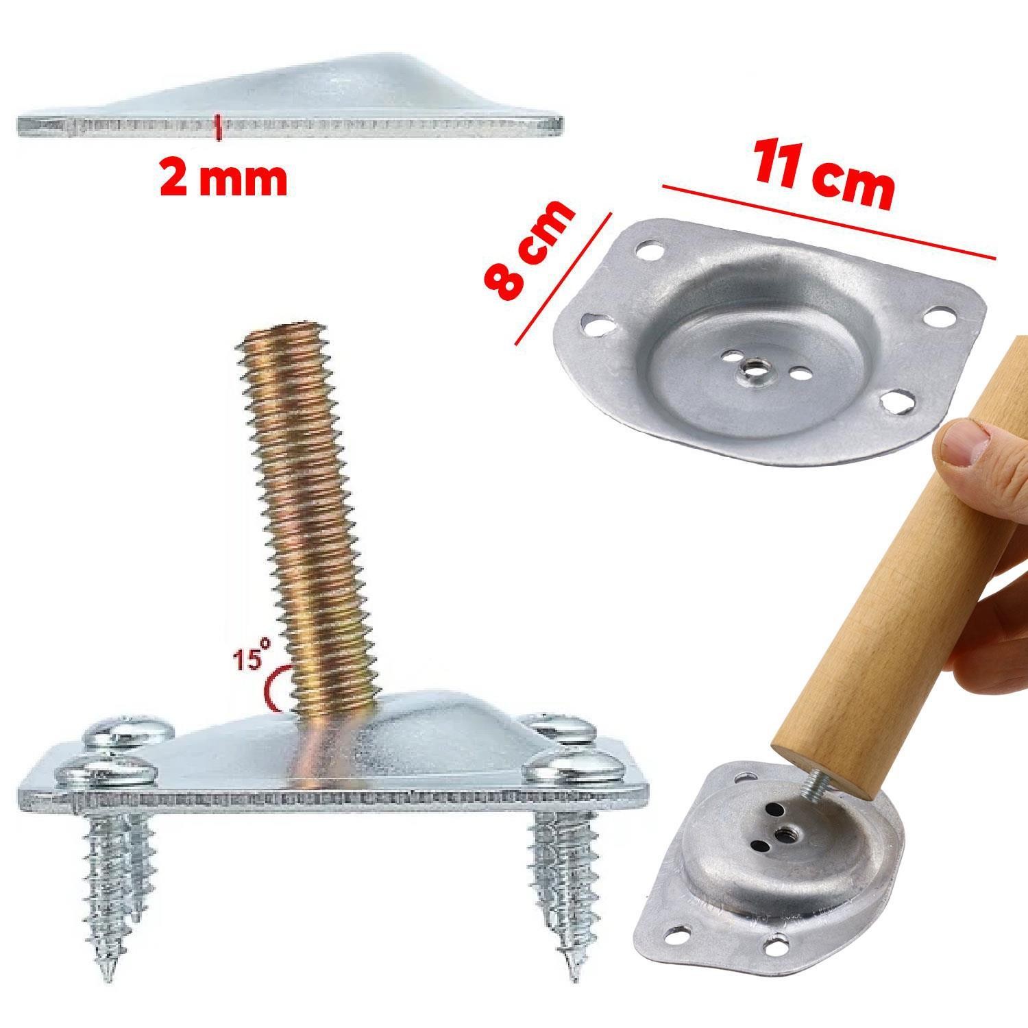 4'lü Ahşap Sehpa Ayak Takımı 45 cm Zigon Puf Tabure Ayağı Masa Ayakları Açılı Bağlantı Aparatı Dahil