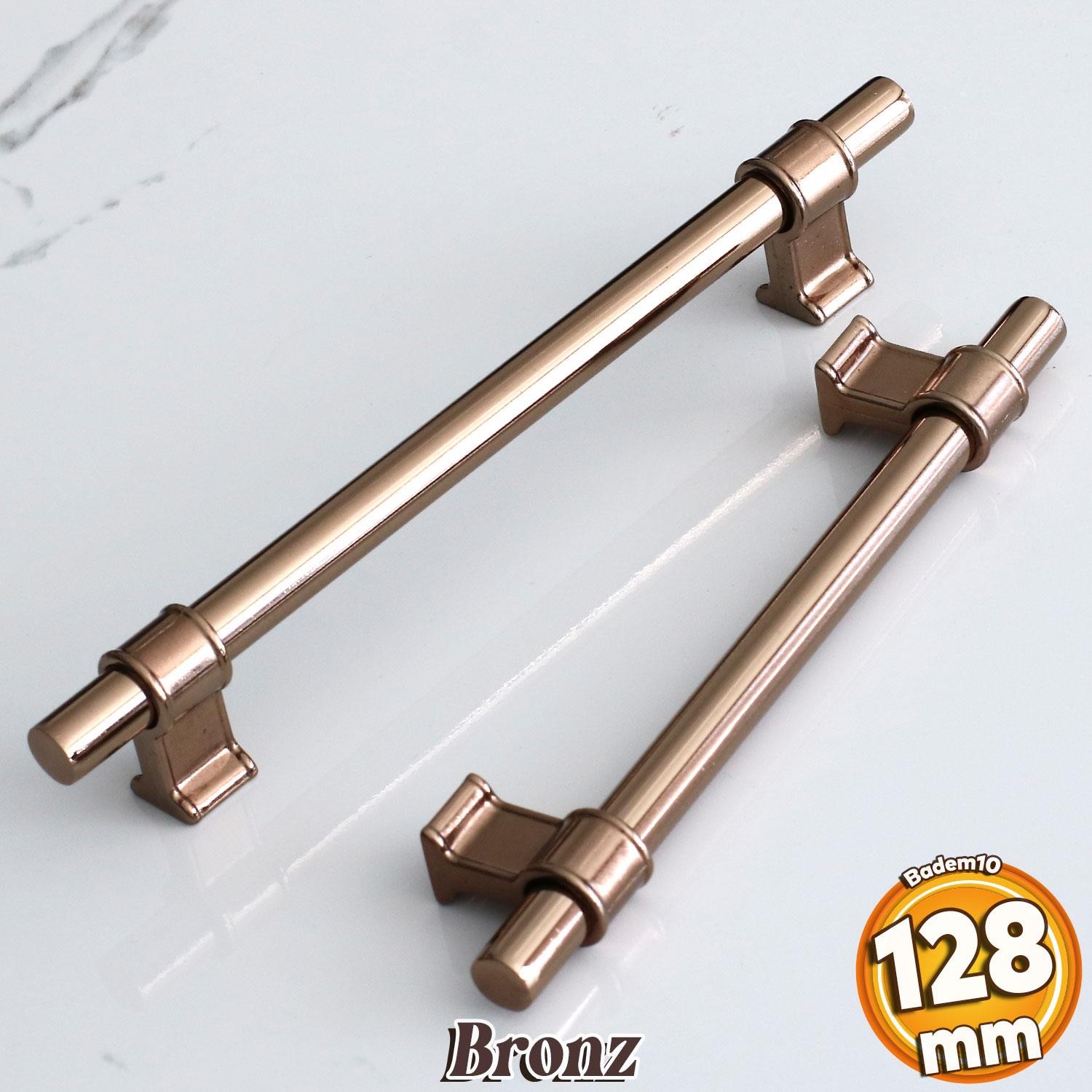 Hisar Bronz Metal Kulp 128 mm-12.8 cm Mobilya Dolap Mutfak Kapak Çekmece Dolabı Kulpları Kulbu Kulpu