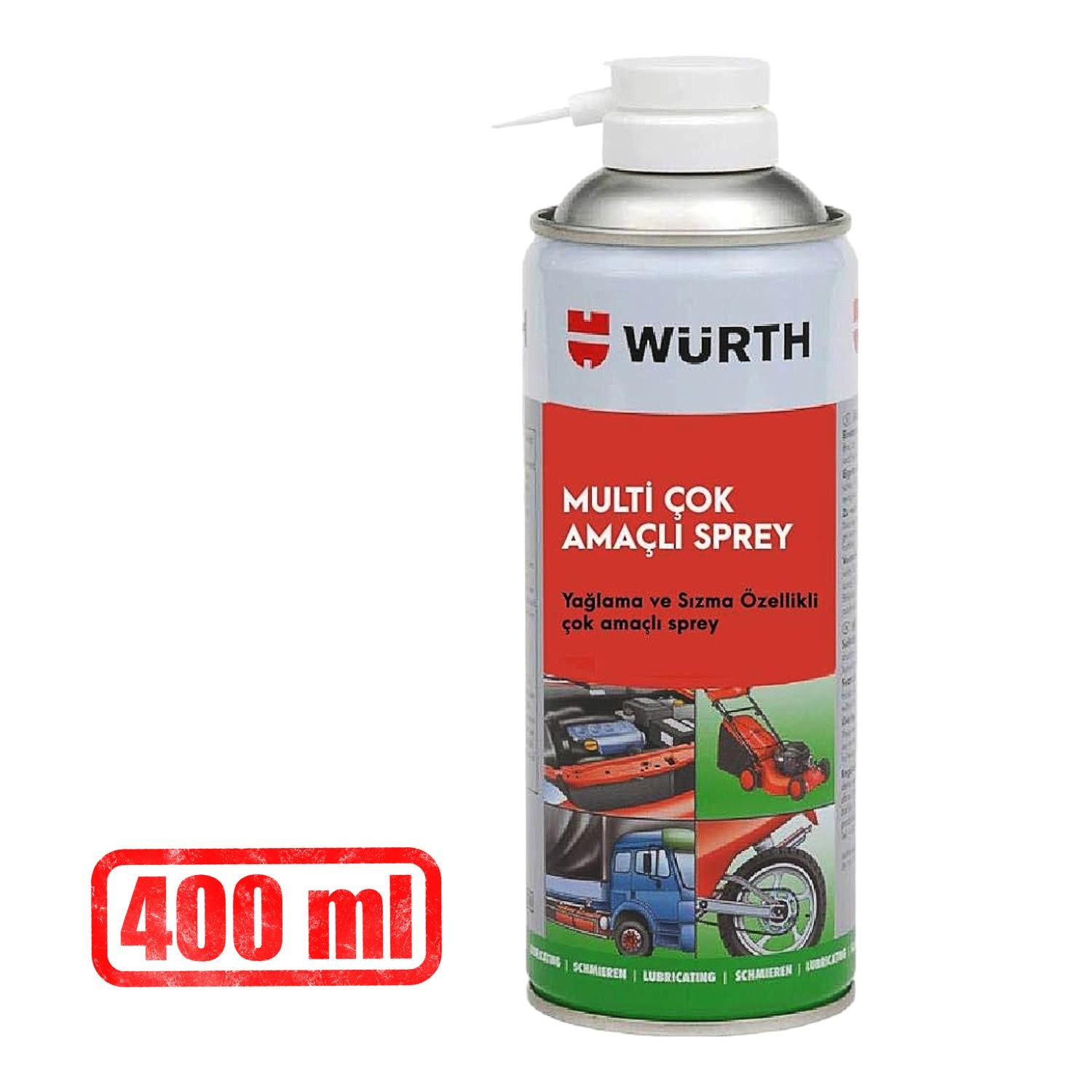 Würth Yağlayıcı Yağlama Paslanma Koruyucu Multi Çok Amaçlı Sprey 400 ml Gıcırtı Pas Giderici