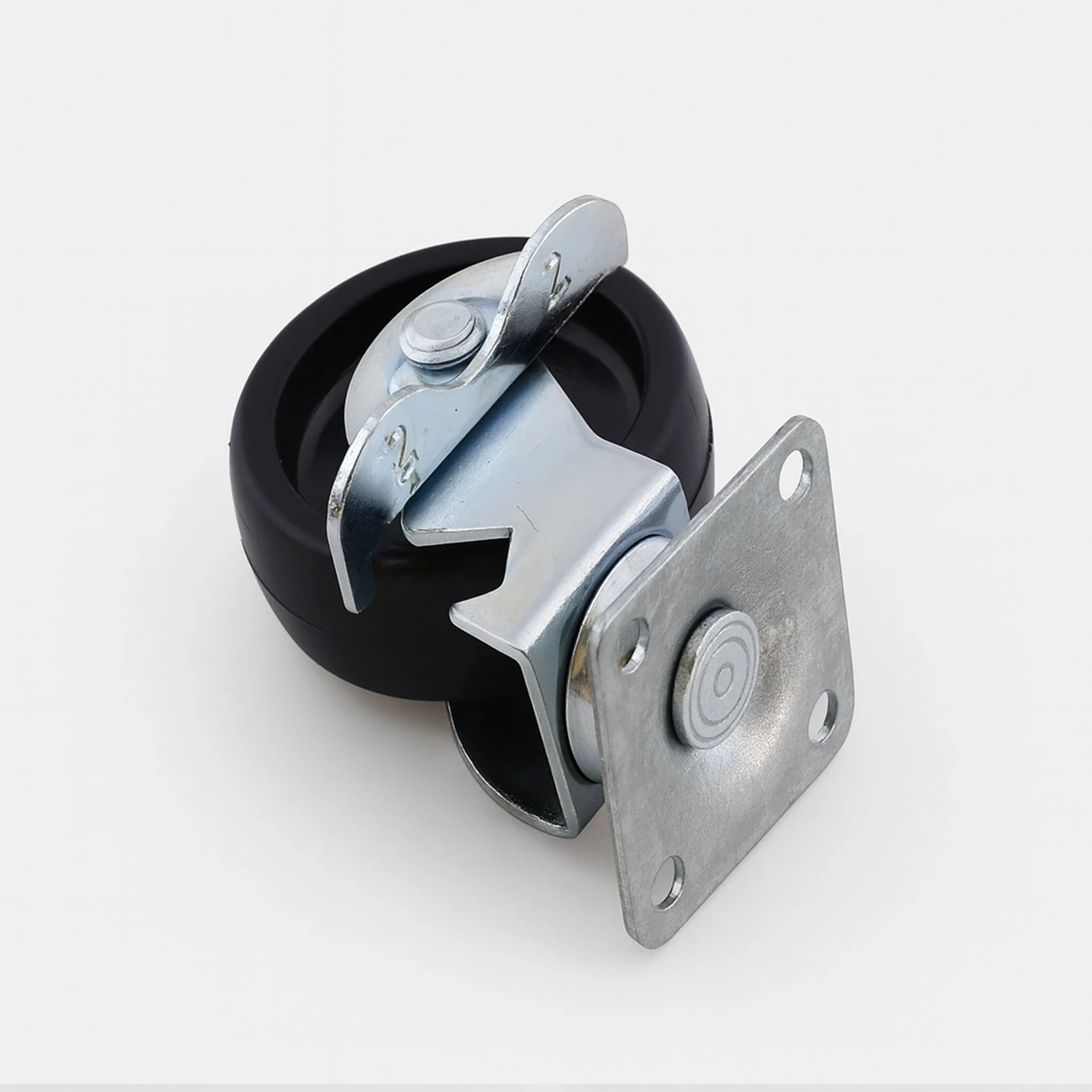 Tablalı Dönerli Frenli Mobilya Tekerleği 50 mm Siyah Metal Gövde Dayanıklı Taşıma Kapasiteli Teker