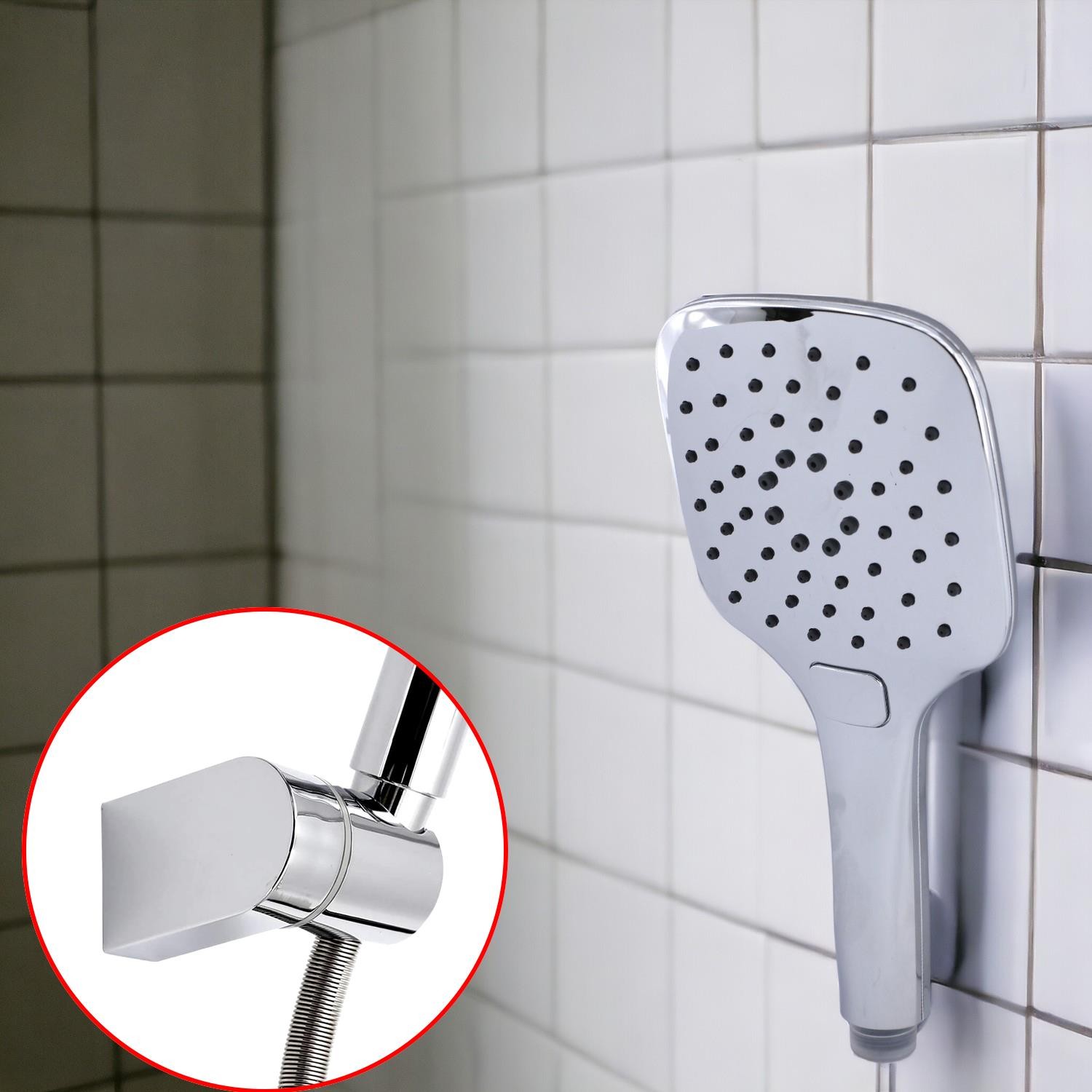 Lüks Duş Başlığı Banyo Fişkiyesi Seti Füme Renk Fiskiye Telefon Fonksiyonlu Başlık Metal Hortum