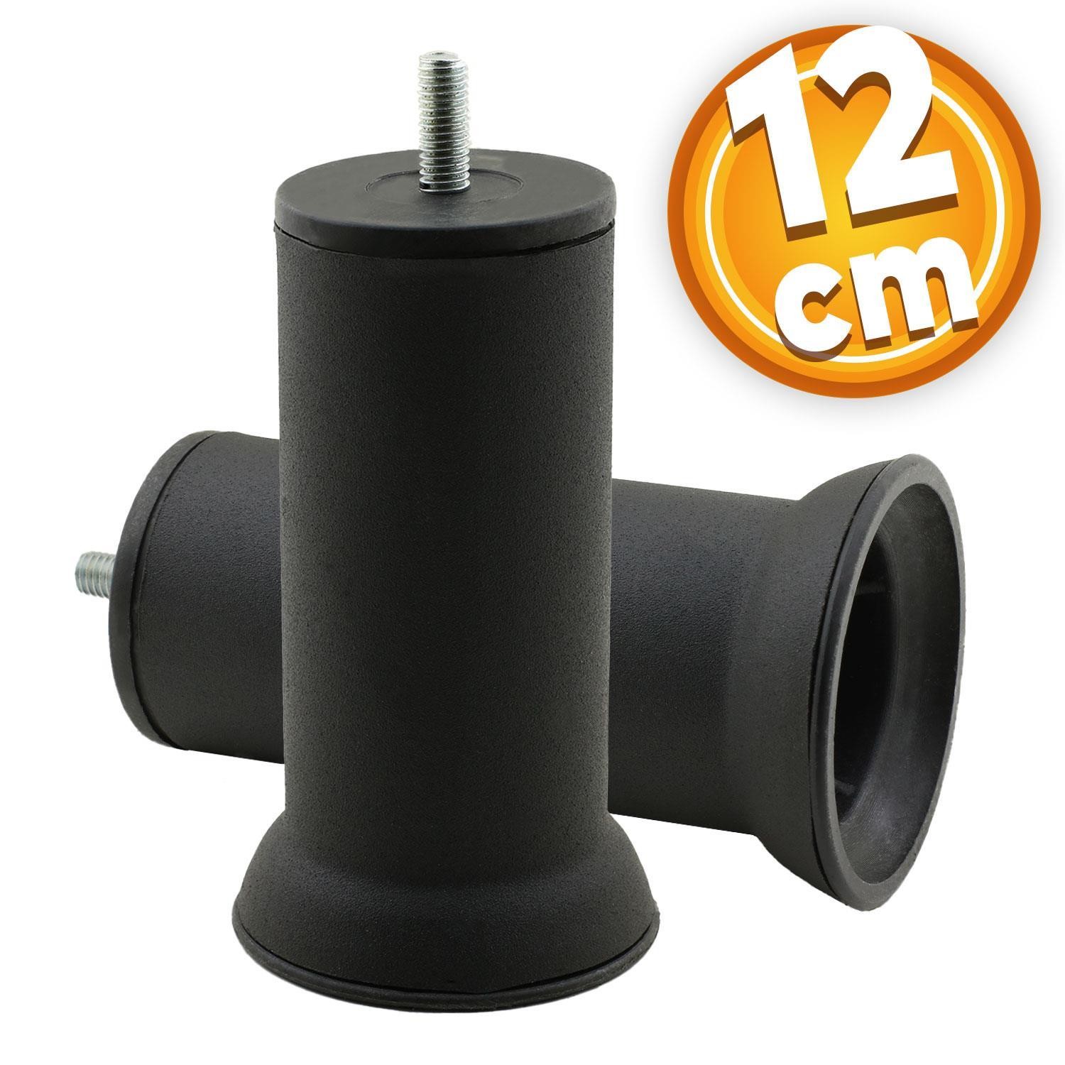 Mobilya Baza Kanepe Koltuk Çekyat Yükseltme Ayağı Ince Diş M8 Siyah Metal Ayakları 12cm 8 Adet