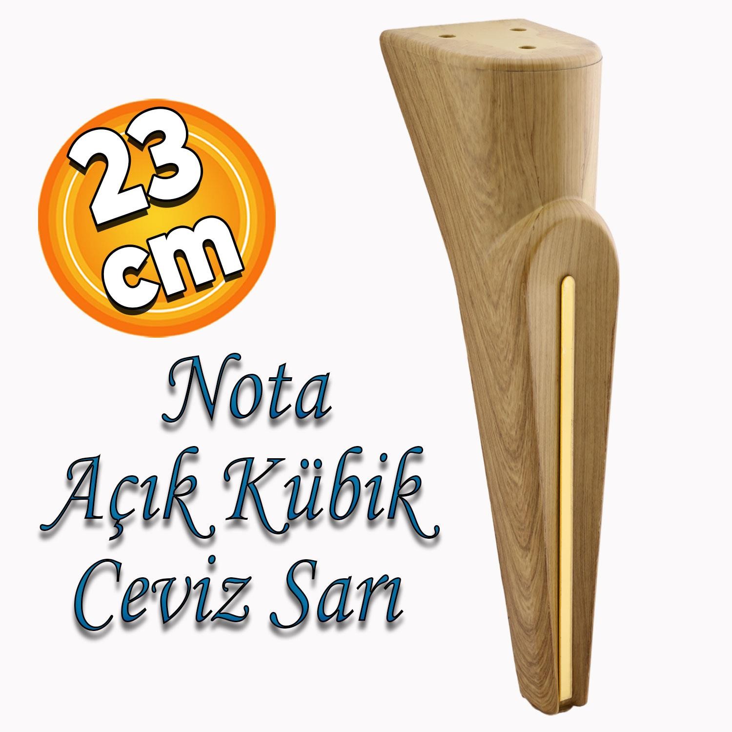 Nota Mobilya Kanepe Sehpa TV Ünitesi Koltuk Ayağı Baza Ayakları Ahşap Desenli Kahverengi Ceviz 23 cm