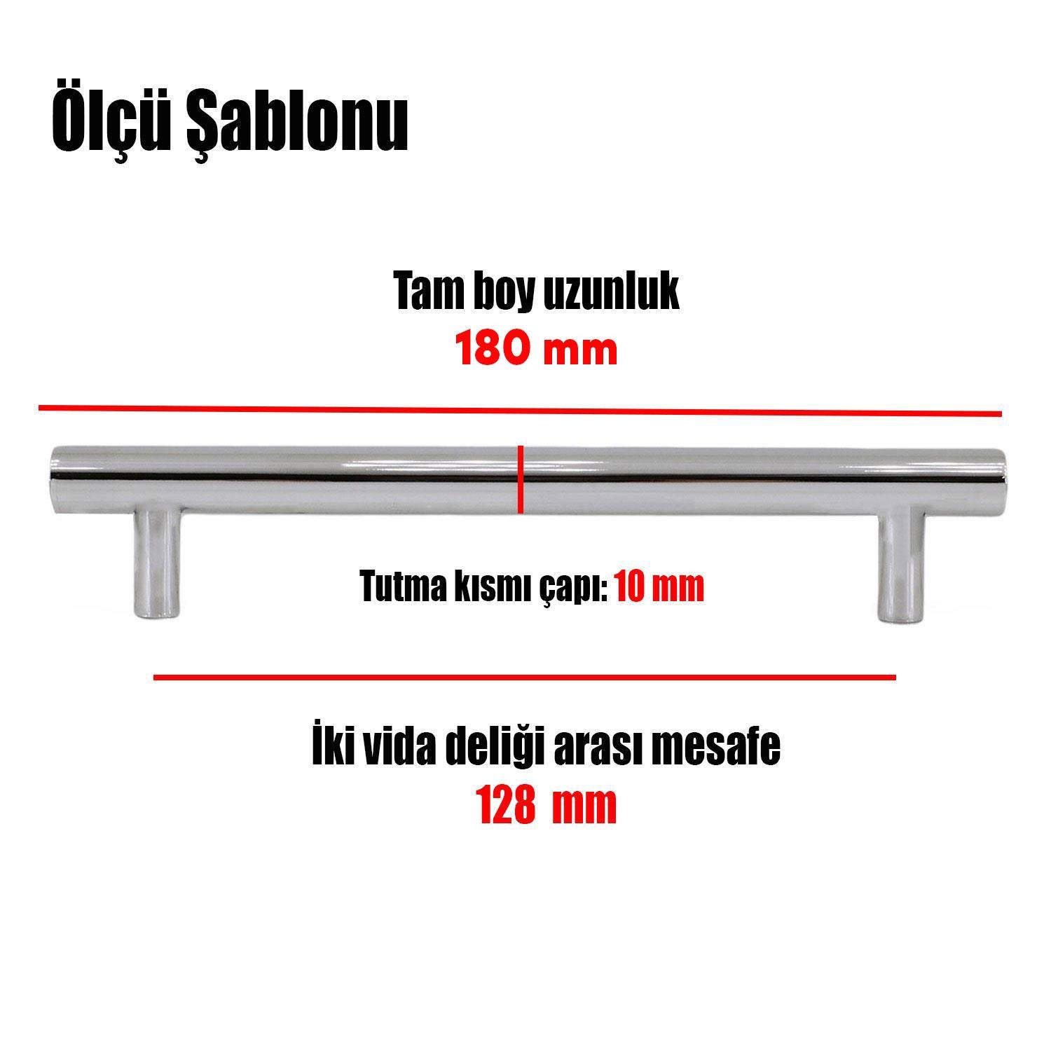 Rosemary Mobilya Mutfak Çekmece Dolap Dolabı Kapak Kulpu Kulbu (128 MM-12.8 CM) Inox Metal Kulpları