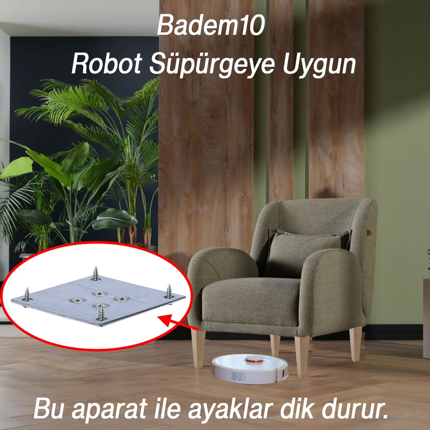 Ahşap Ayak 15 cm Kare Bağlantı Aparatı Dahil Mobilya Koltuk Kanepe Sehpa Masa Ayağı Ayakları Boyasız