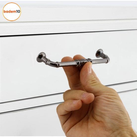 Metax Buket Mobilya Mutfak Dolabı Çekmece Dolap Kapak Kulpu Kulbu Füme 128 mm Metal Kulp