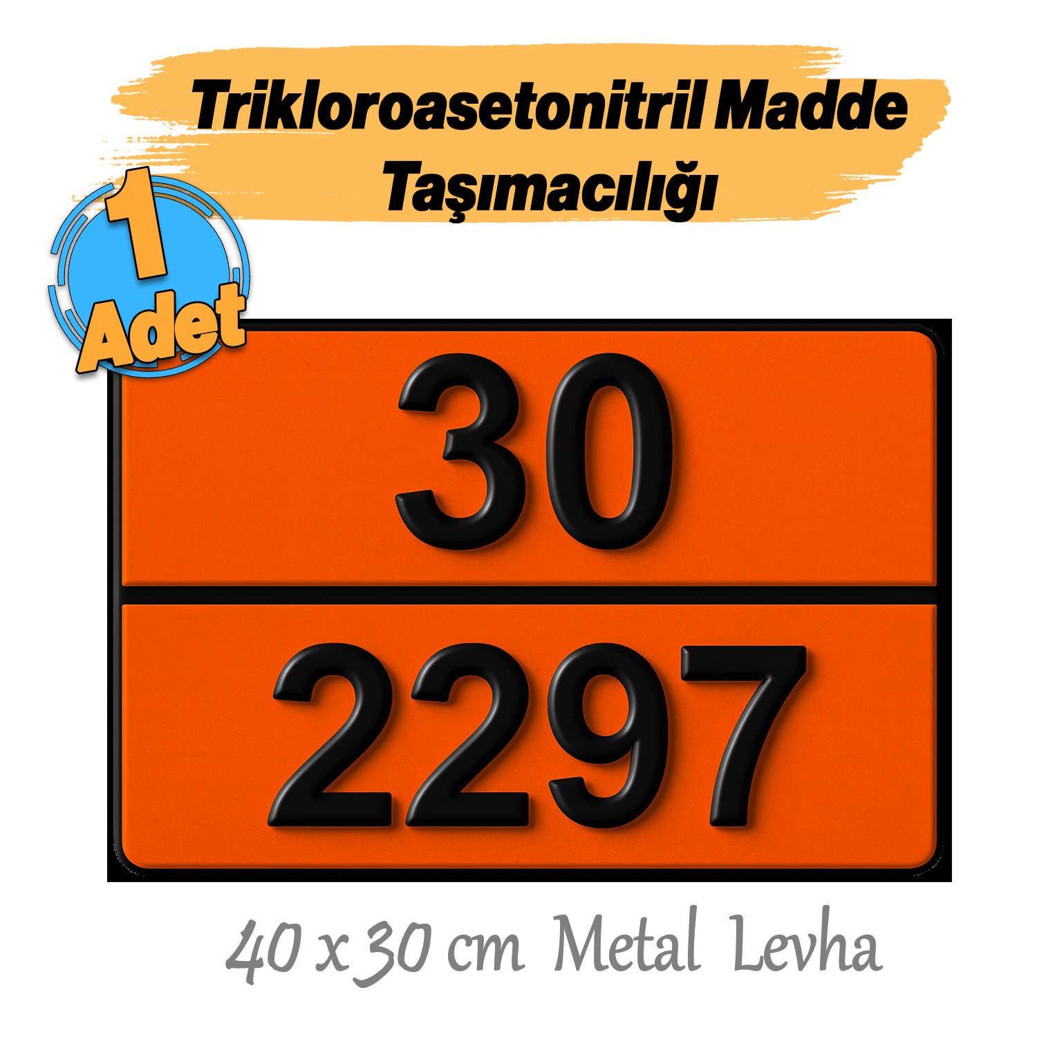 Metal 40x30 cm Levha (1 Adet) 30-2297 Trikloroasetonitril Trichloroacetonitrile Kimyasal Madde 