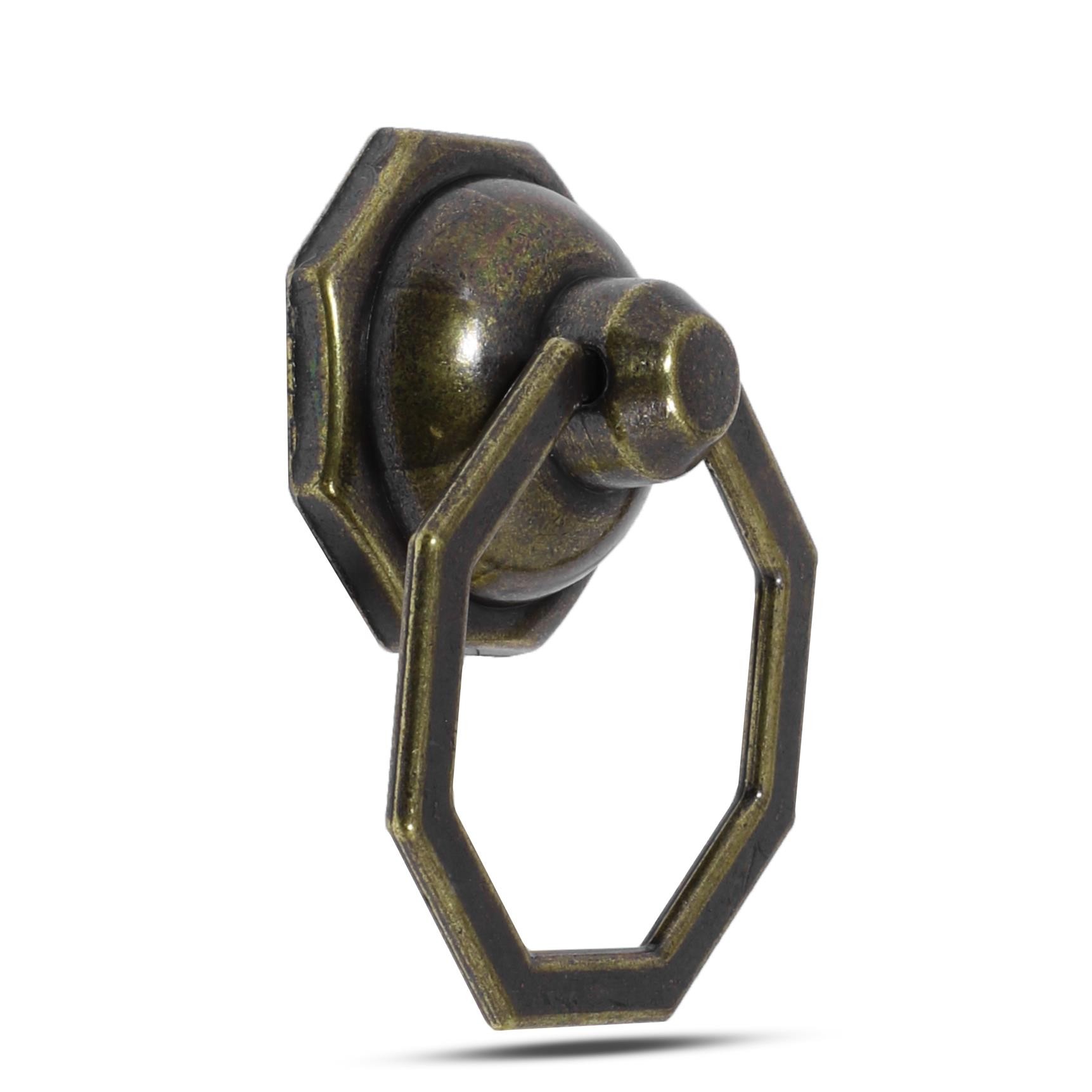 Sarkaç Dolap Çekmece Kulpu Kulbu Sekizgen Metal Antik Halka Kulp (4 ADET)