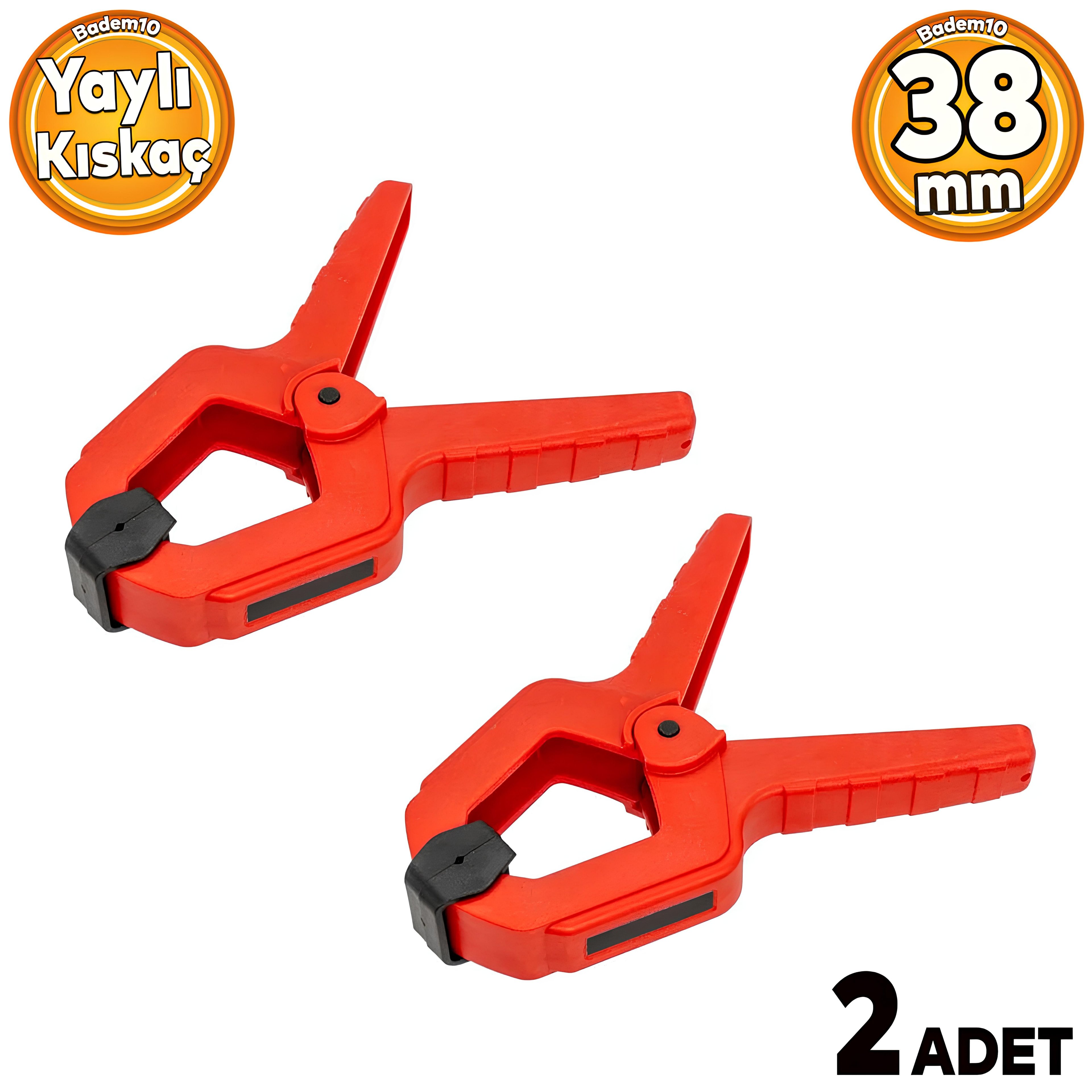 Yaylı Kıskaç Mandal El Tip İşkence Kırmızı Klips Hobi 38 mm 2 ADET