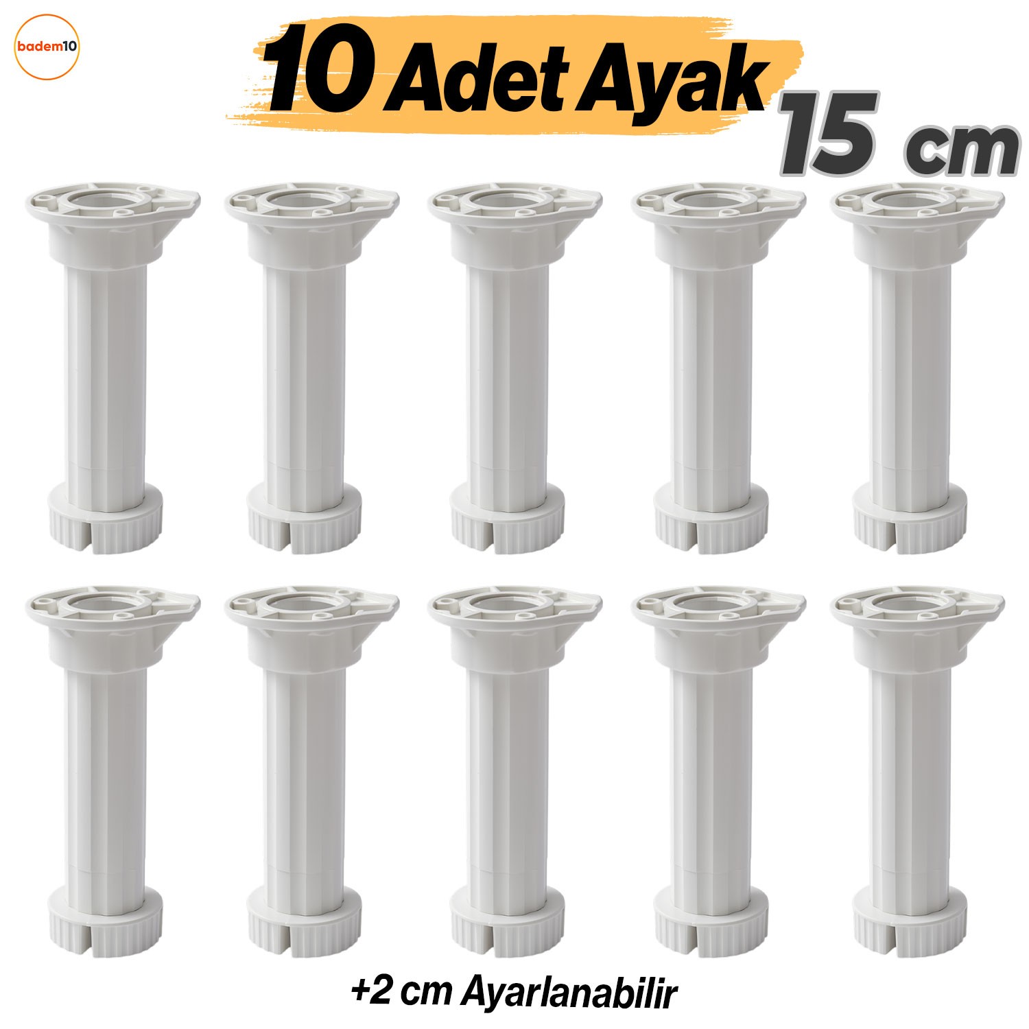 Ayarlanabilir 10 Adet 15 Cm Plastik Ayak Mobilya Tezgah Dolap Yükseltici Yükseltme Ayakları Ayağı