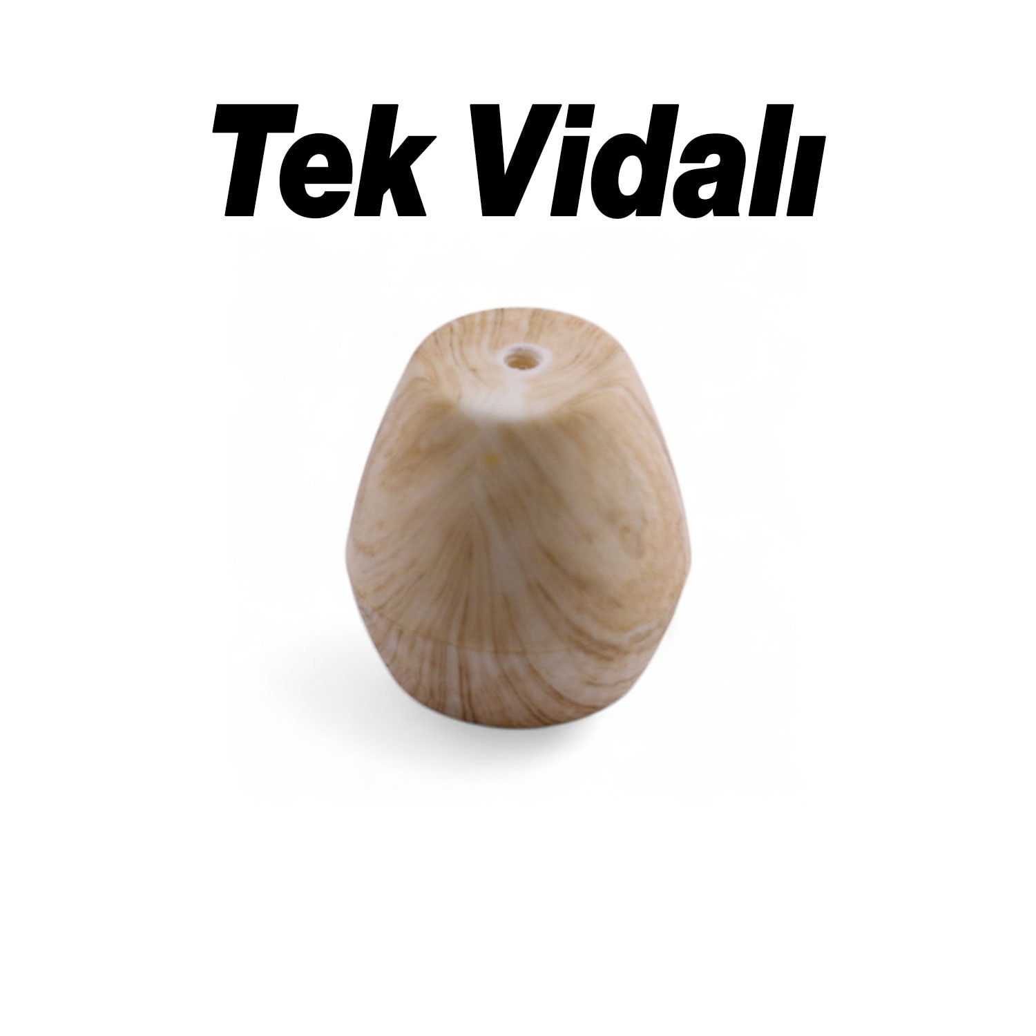 Merkür Düğme Açık Ceviz Renk Mobilya Mutfak Dolap Dolabı Çekmece Kulpu Kulbu Plastik Tek Vidalı Kulp
